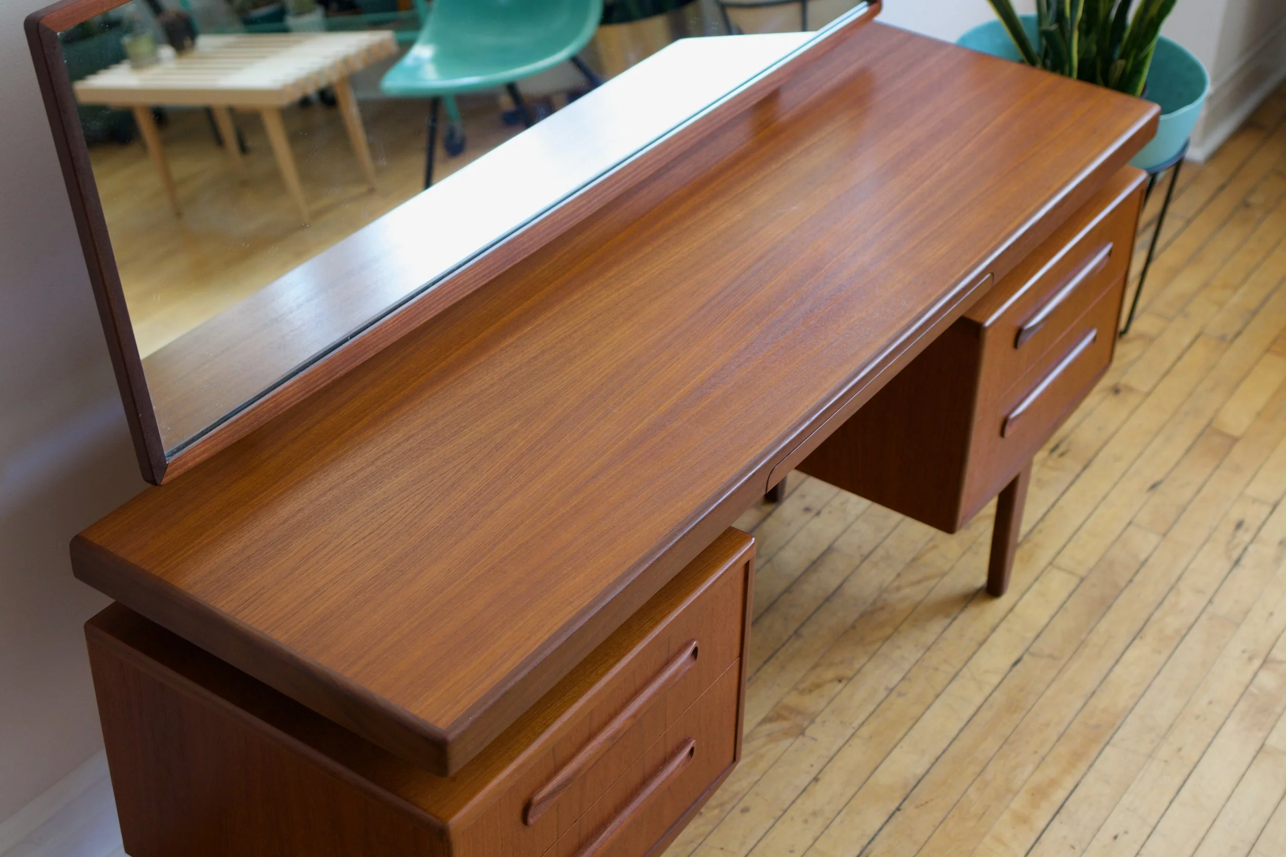 mid century modern scandinavian teak Floating Top GPlan Vanity