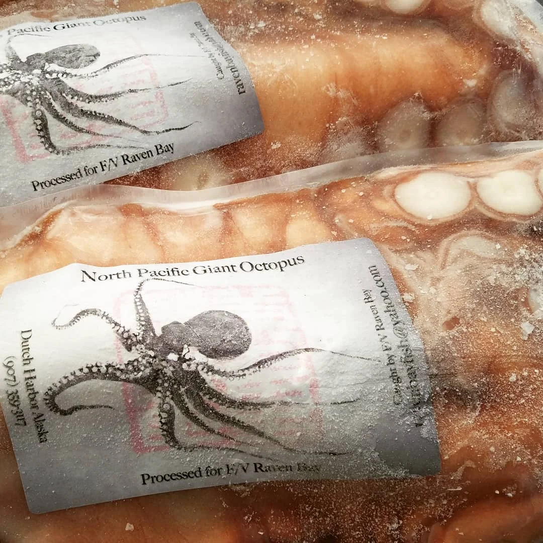 Shipping Label for Seafood Distributor, Raven Bay