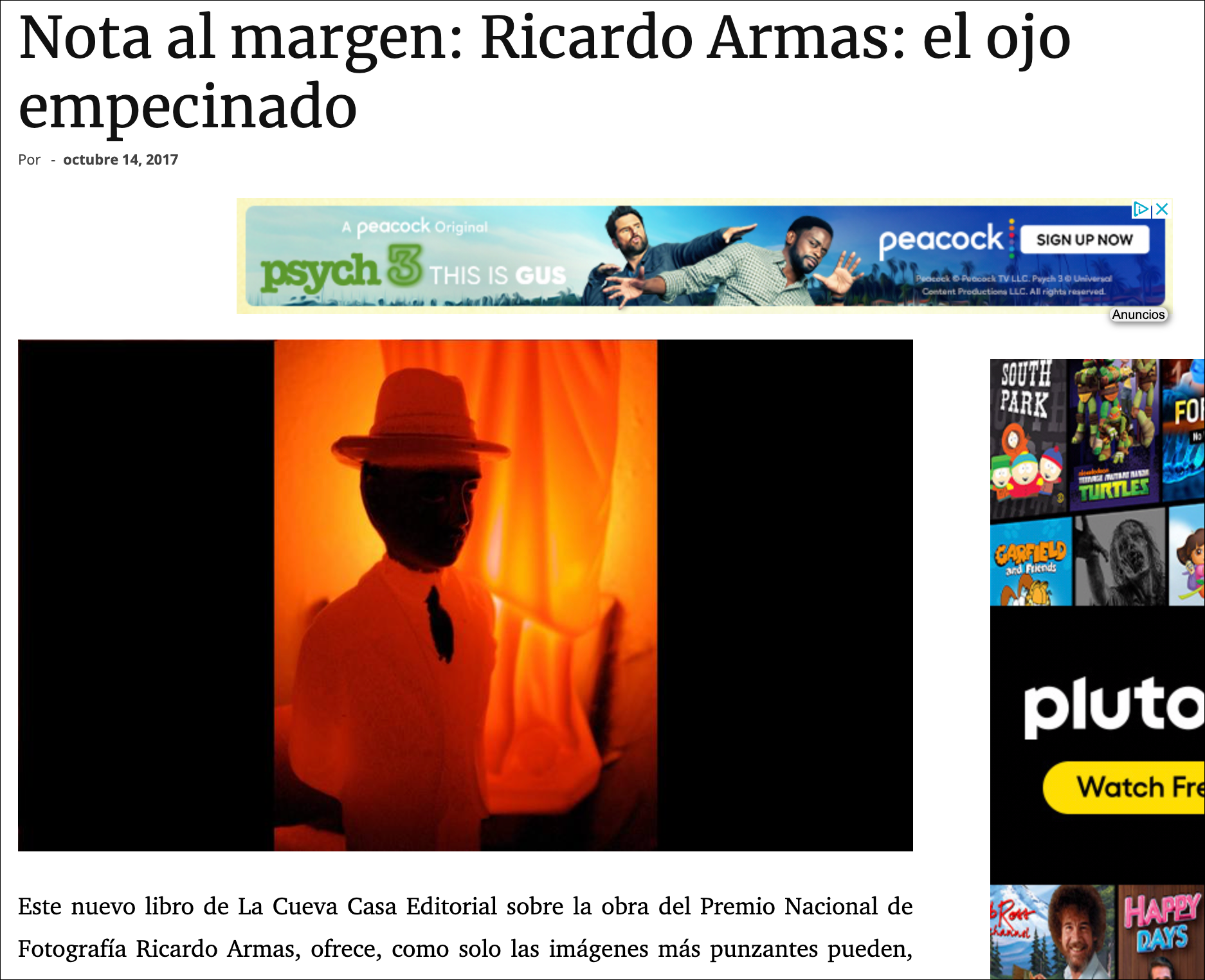 Ricardo Armas: el ojo empecinado