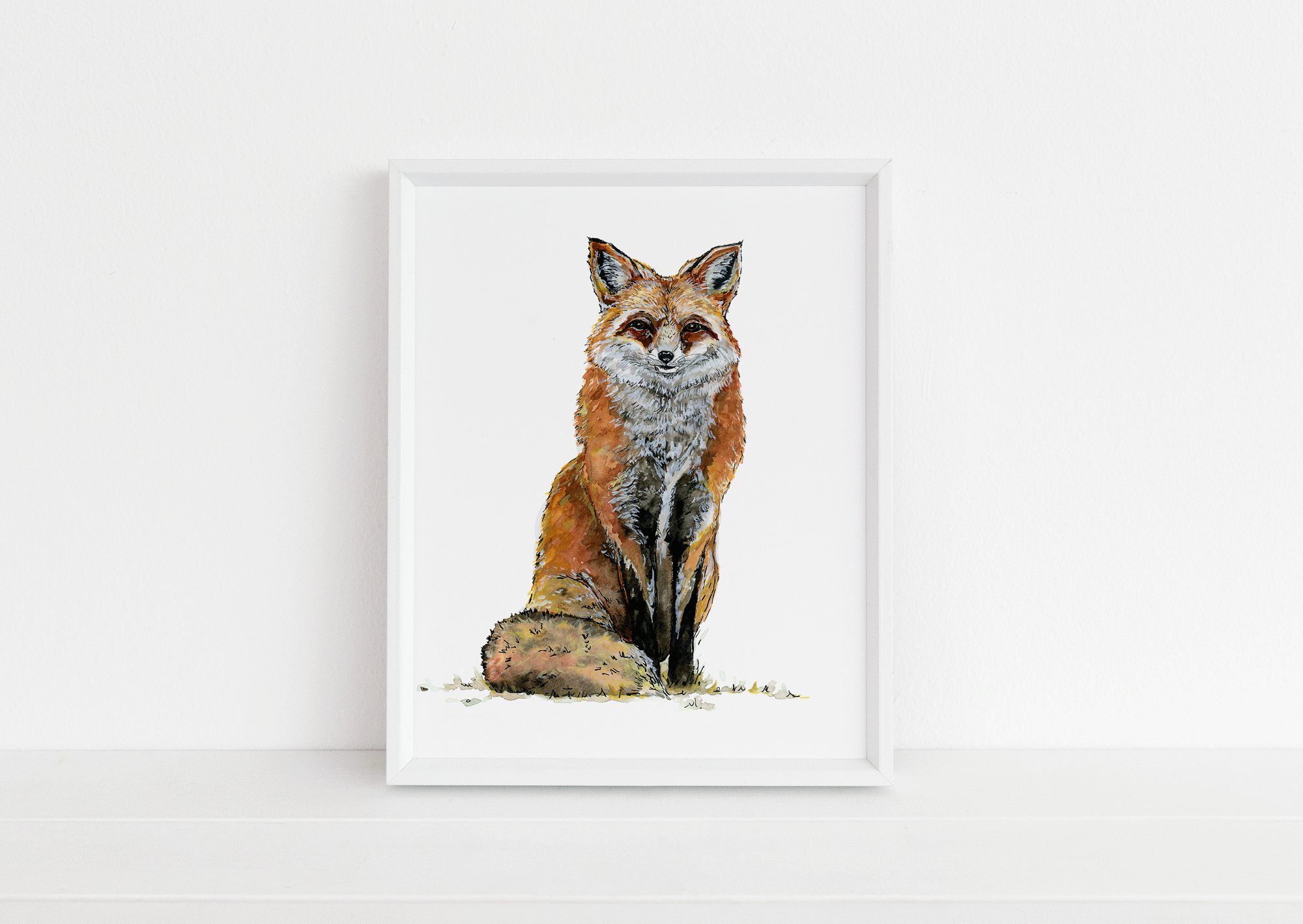 Sitting Fox Print
