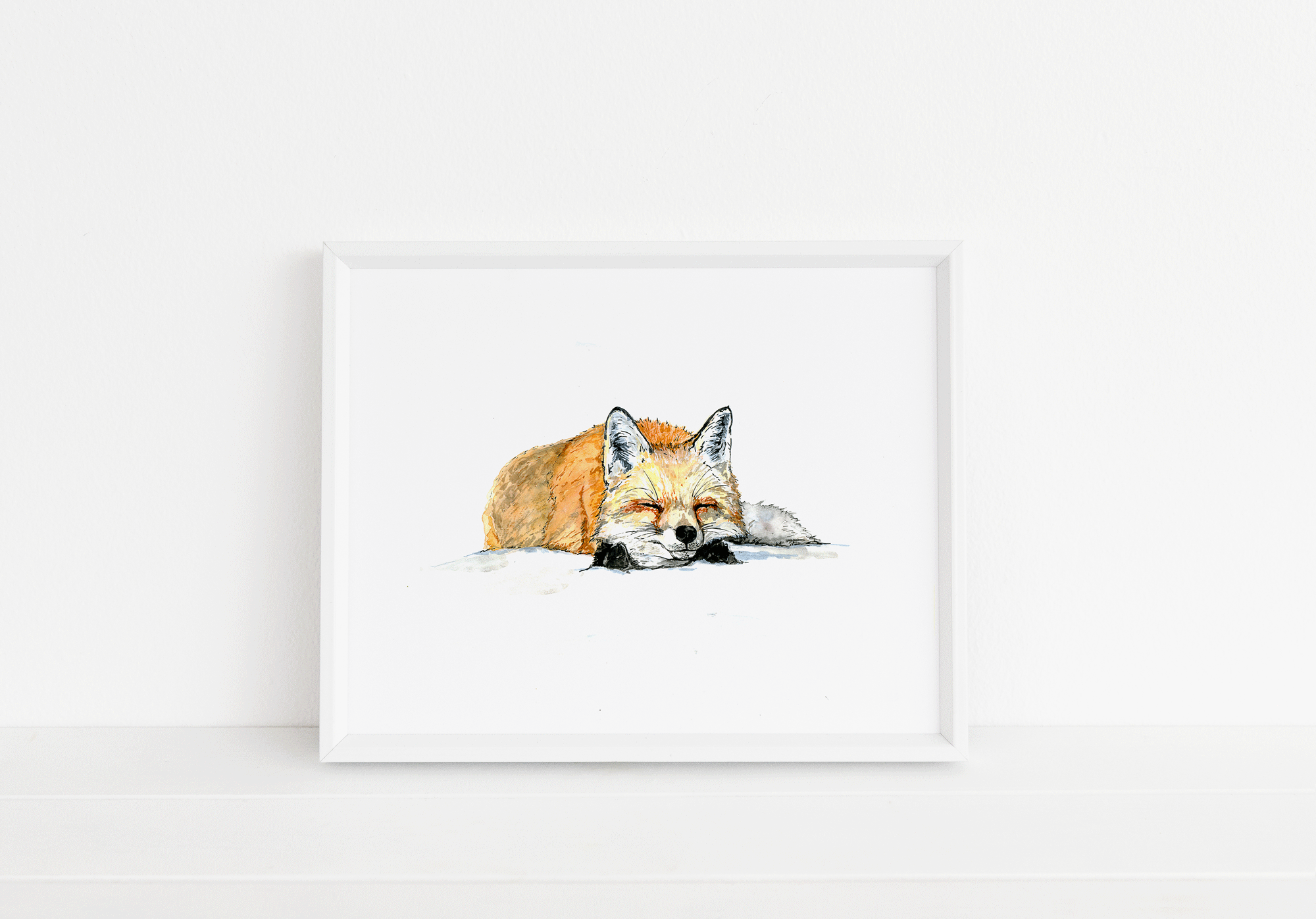 Sleeping Fox Print
