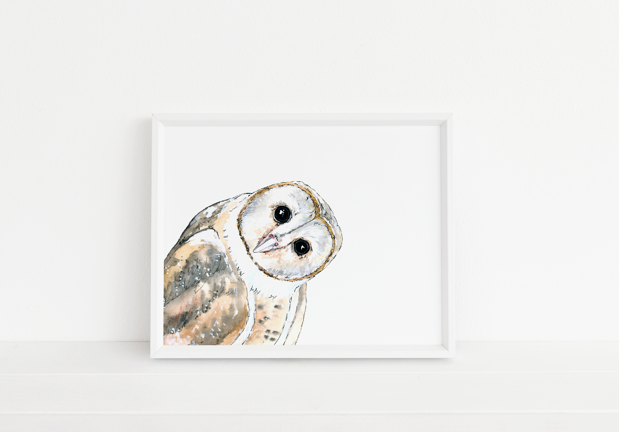 Peeking Owl Print