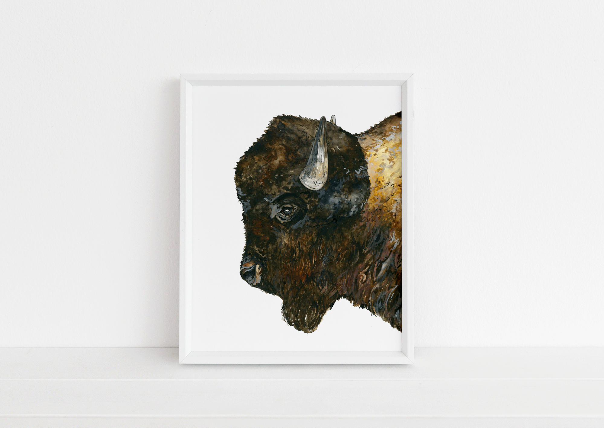Bison Head Print