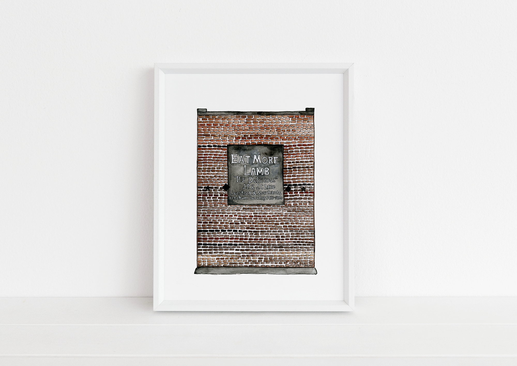 Lane Mercantile Bldg. Eat More Lamb Print