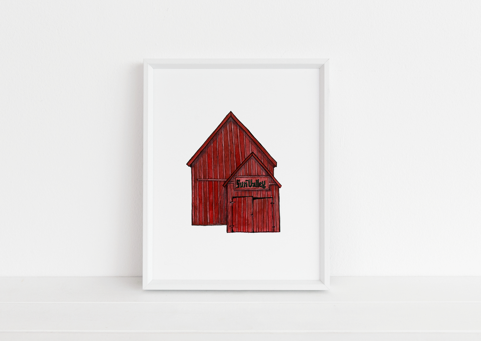 Sun Valley Red Barn Print