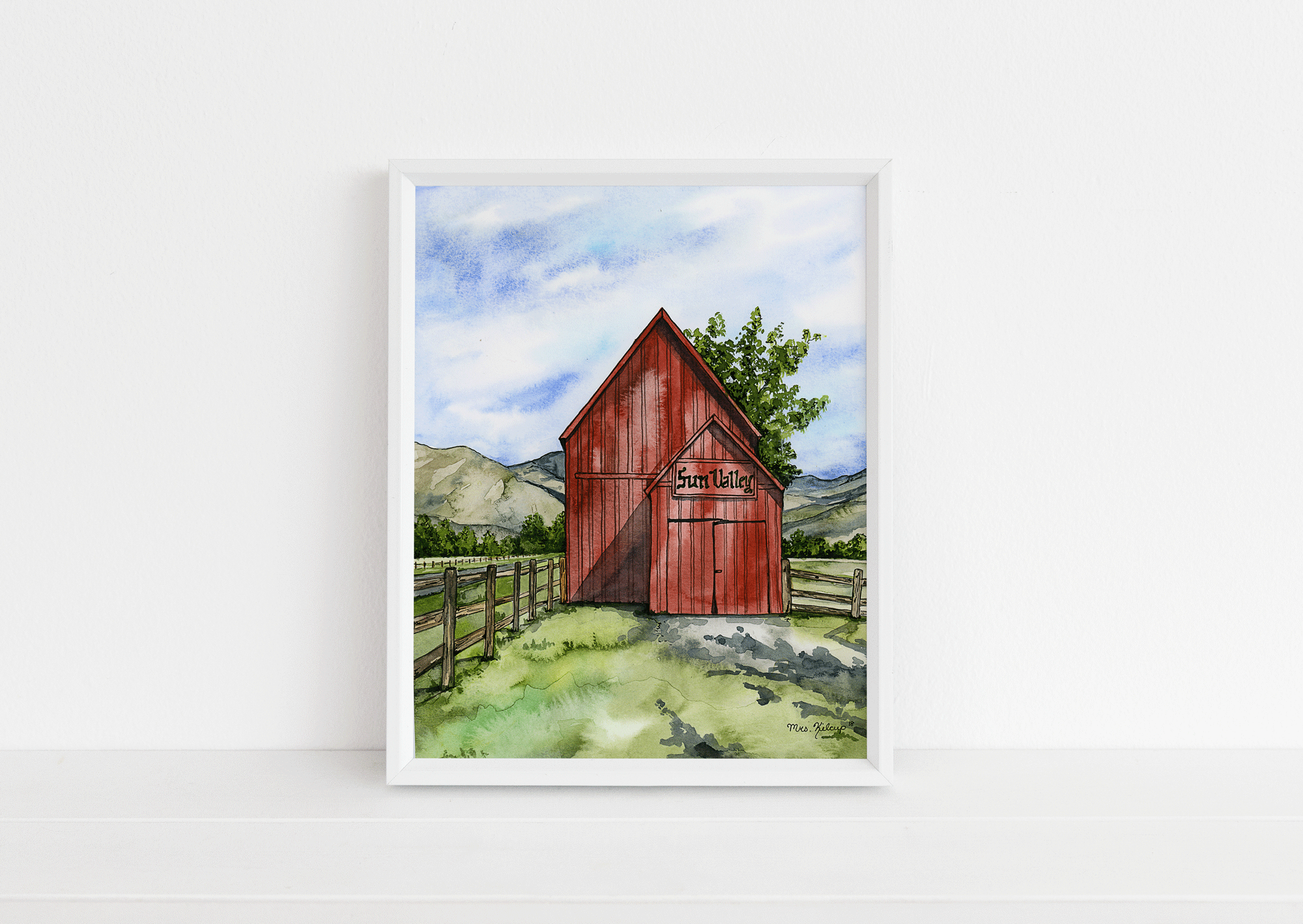 Sun Valley Red Barn Summer Print