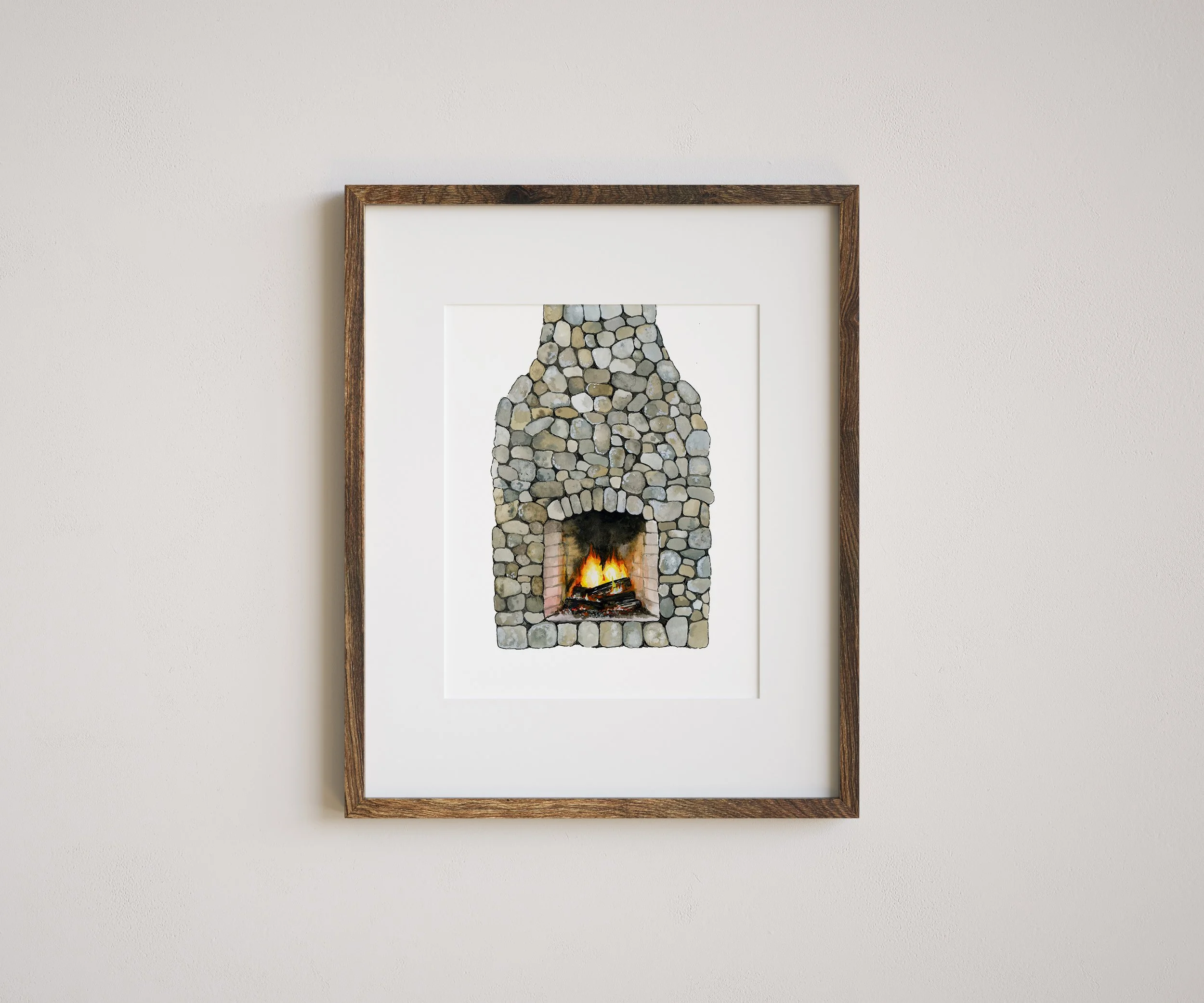 River Rock Fireplace