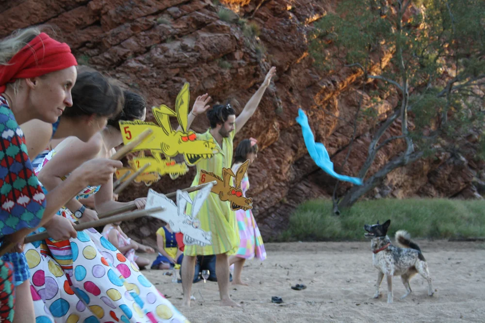 In the riverbed at The Artist Wants A Life Camp, Honeymoon Gap, 2012, Alice Springs.