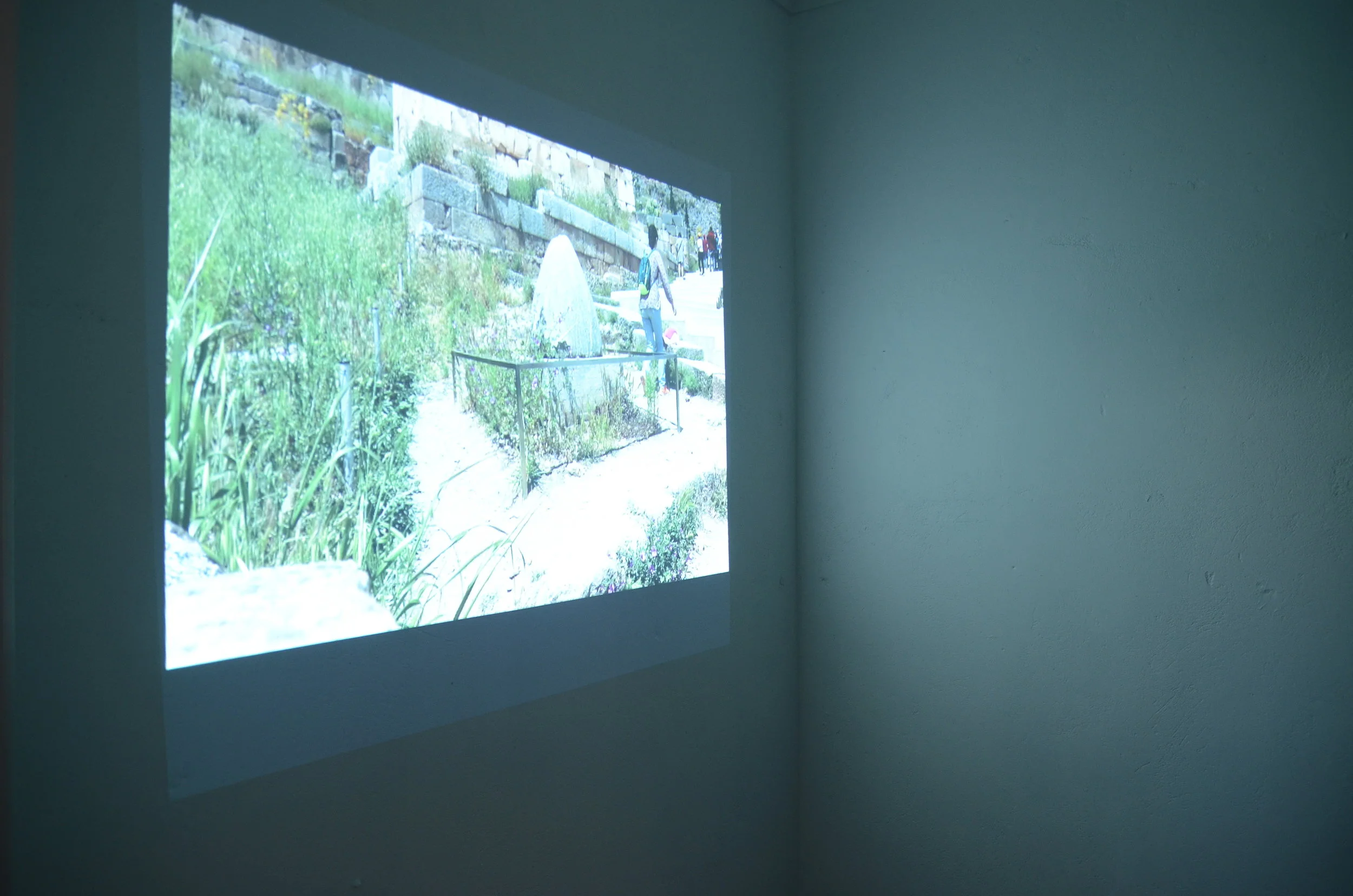  Theia Connell,  The Touristic Mystic: an exercise in navel-gazing at the Omphalos of Delphi  for  Belly  exhibition, 2017. Photo: Peter Raftos 