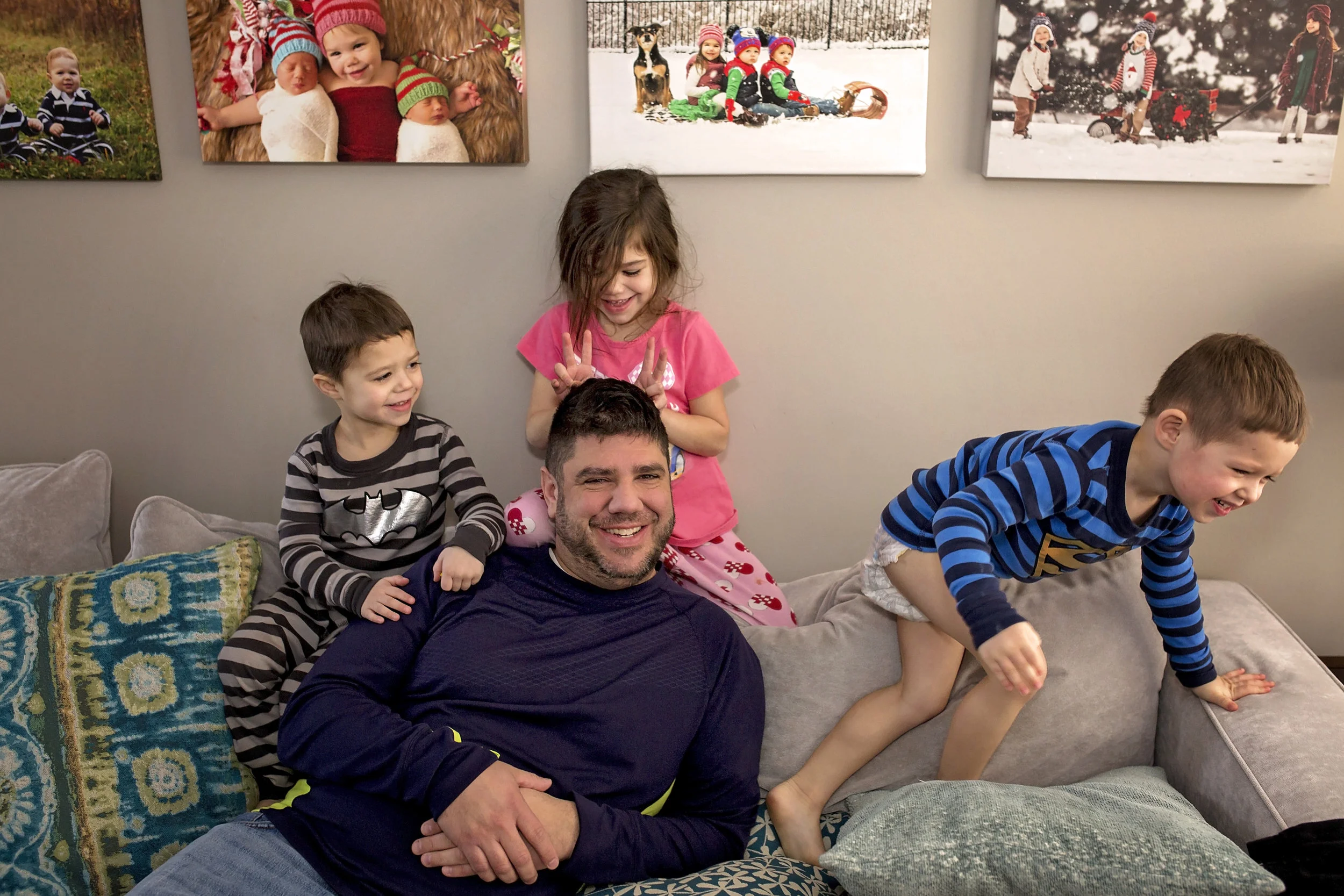 Daddy’s birthday this January. Maxton and Carson, 4 and Mattelyn 5.