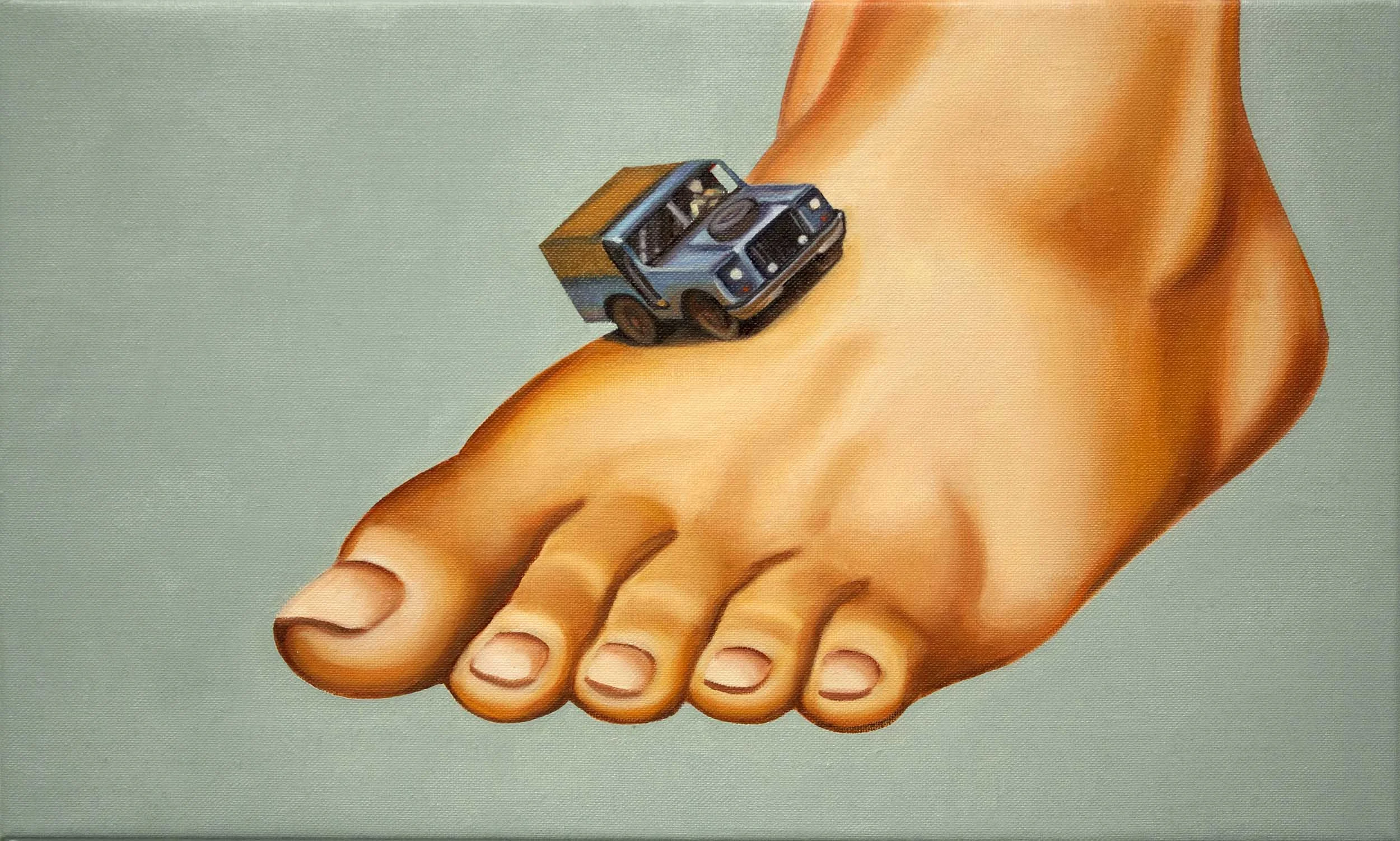 The Micro Patrol , 2015. Oil on canvas, 30 x 50 cm.