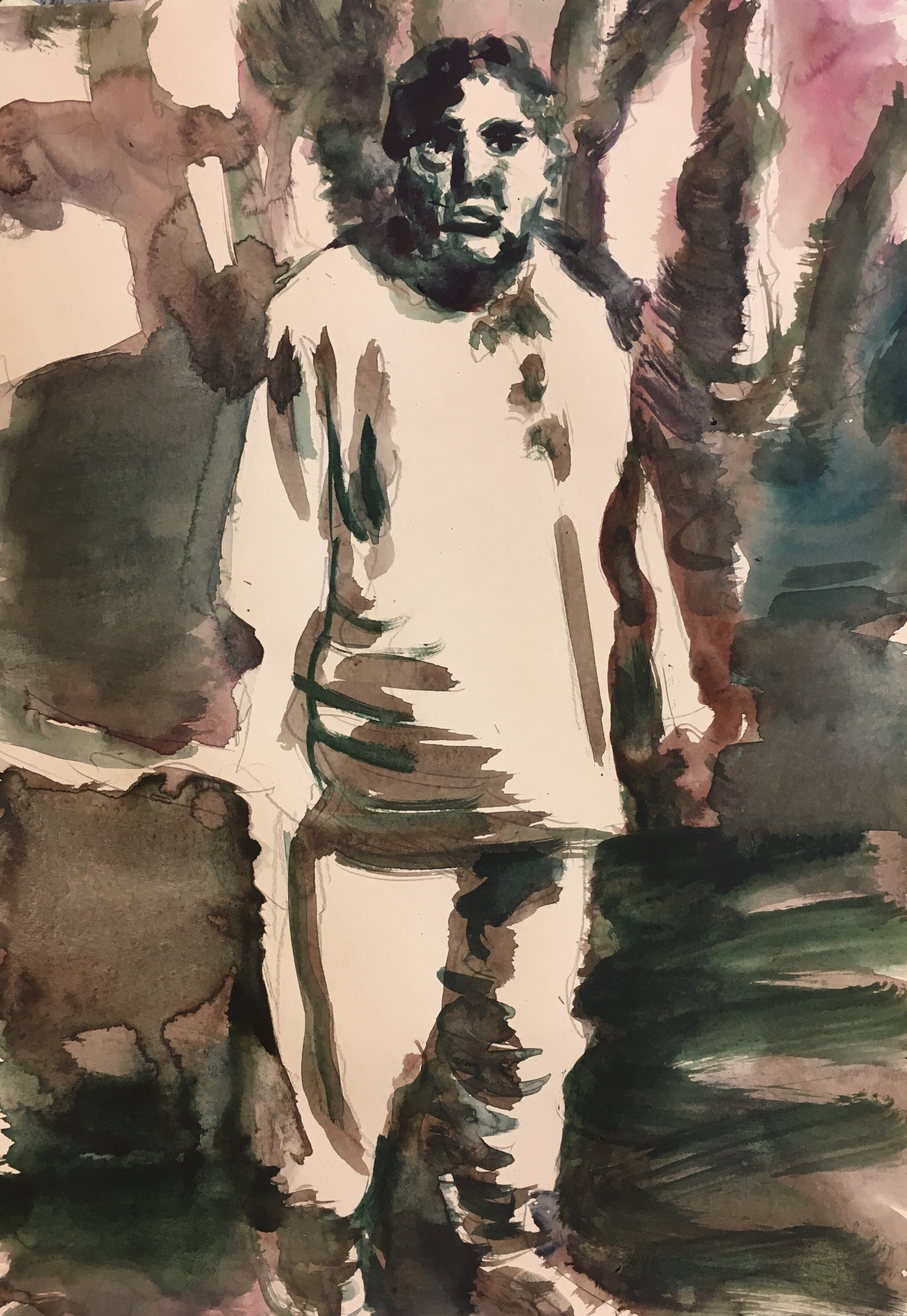 Captain Kidd in the Heart of Darkness , 2020. Watercolor on paper, 42 x 29,7 cm.