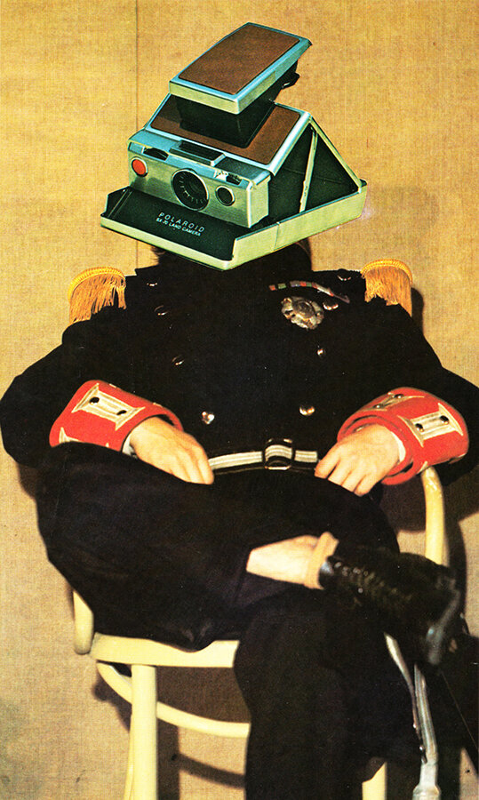 Polaroid Soldier, 2016. Photo collage, 16 x 7 cm.