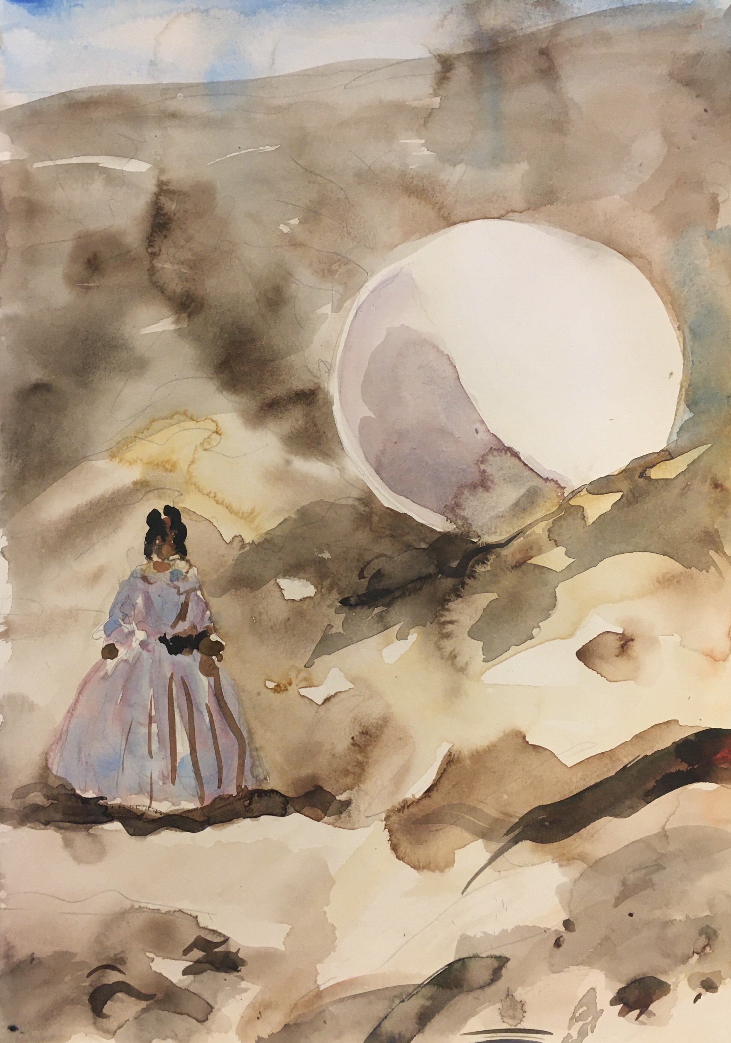 The Tales of Hoffmann Trapped in the Wild West , 2020. Watercolour on paper, 42 x 29,7 cm.