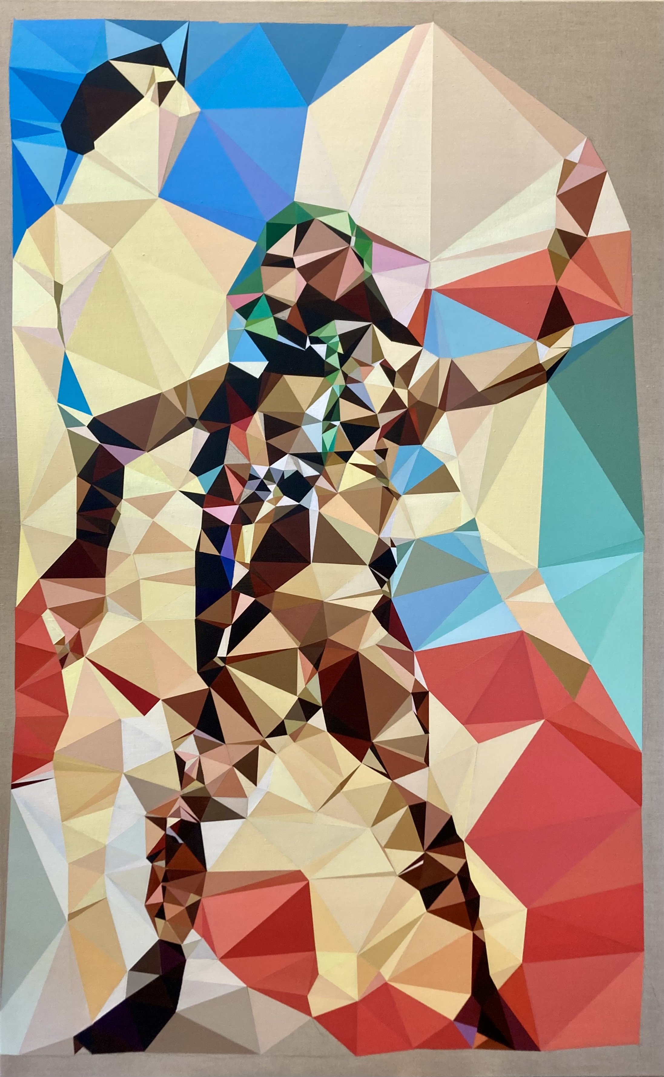 Jacques Costeau Enters Le Luxe, 2025. Acrylic on linen, 160 × 100 cm.