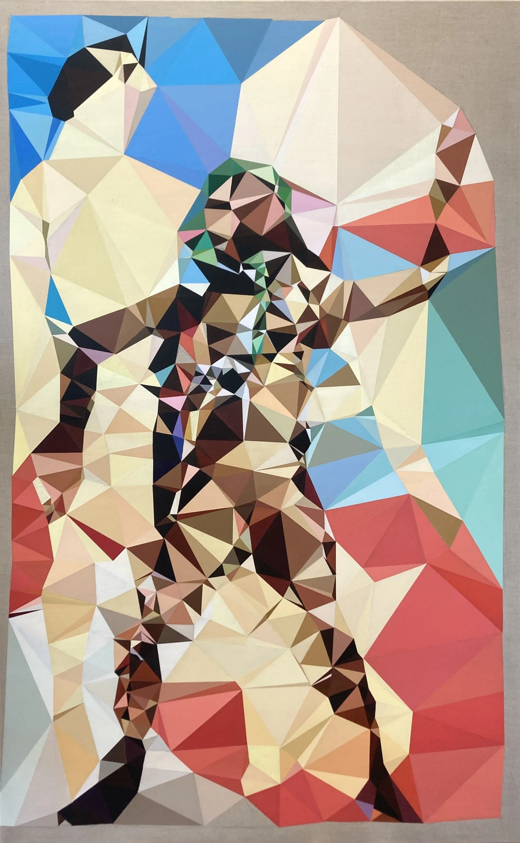 Jacques Costeau Enters Le Luxe, 2025. Acrylic on linen, 160 × 100 cm.