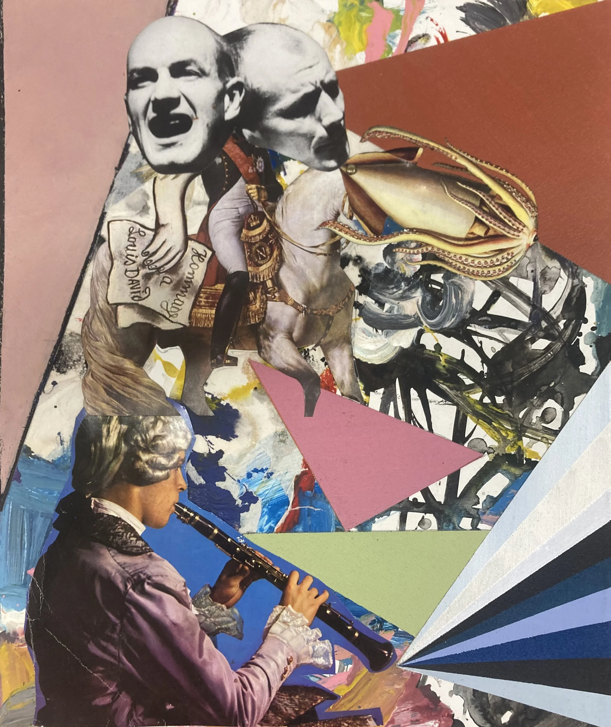 Klarinetkoncert i A-dur , 2025. Collage.