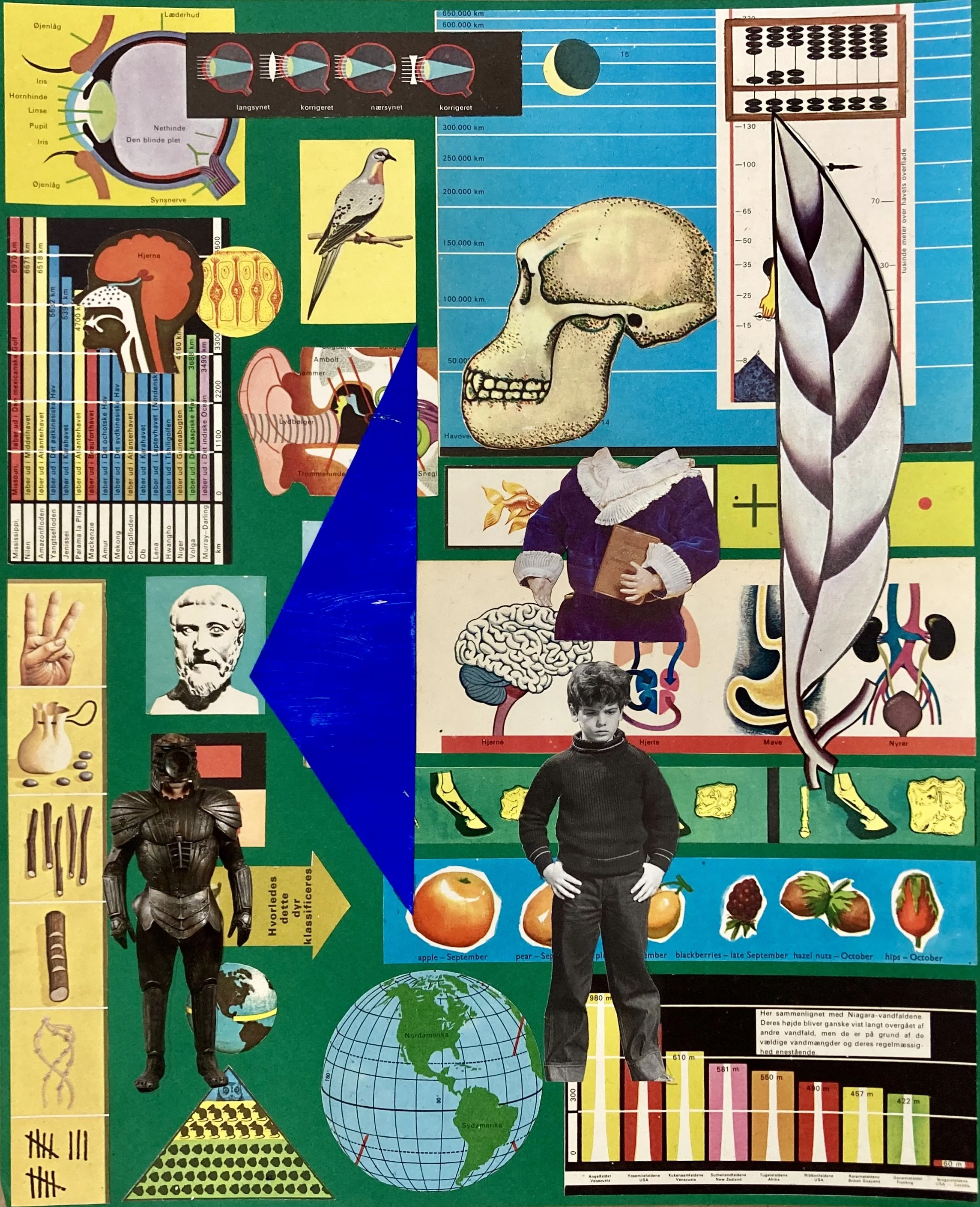   Giving Up Education is a Bad Mistake,  2026. Collage, 47 × 38 cm. 