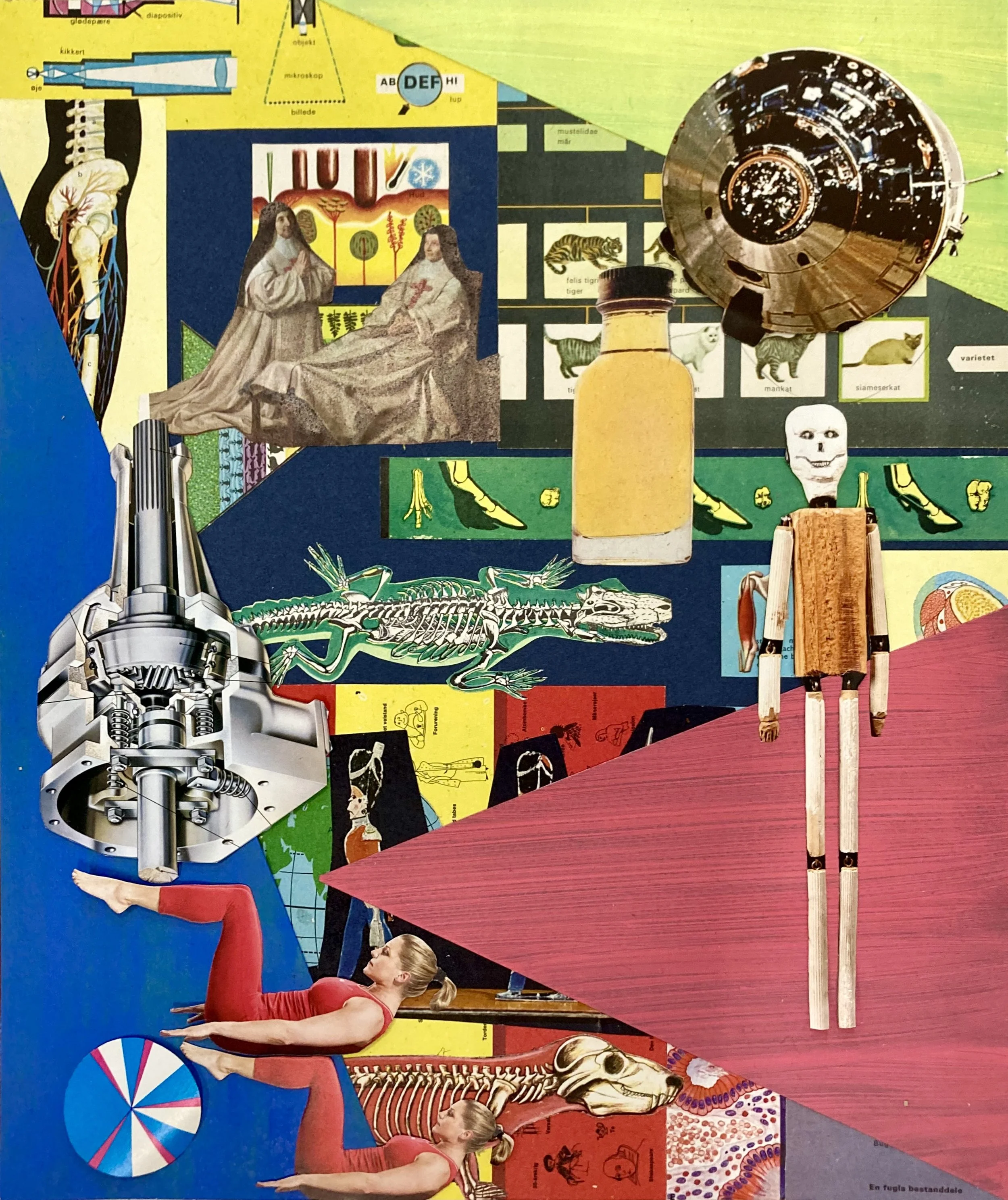   Stop Motion Machine , 2026. Collage, 47 × 38 cm. 