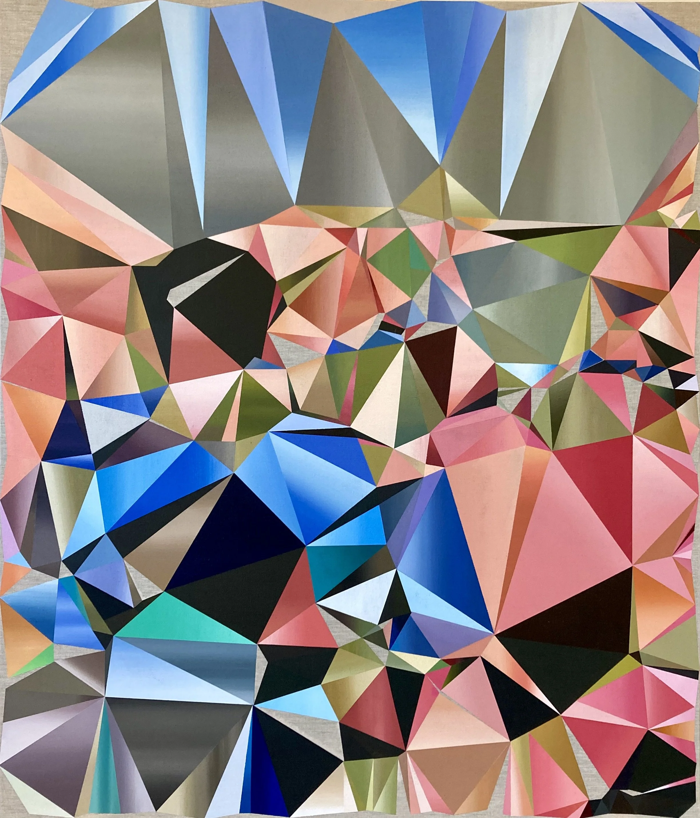   Rendezvous , 2023. Acrylic on linen, 140 × 120 cm. 