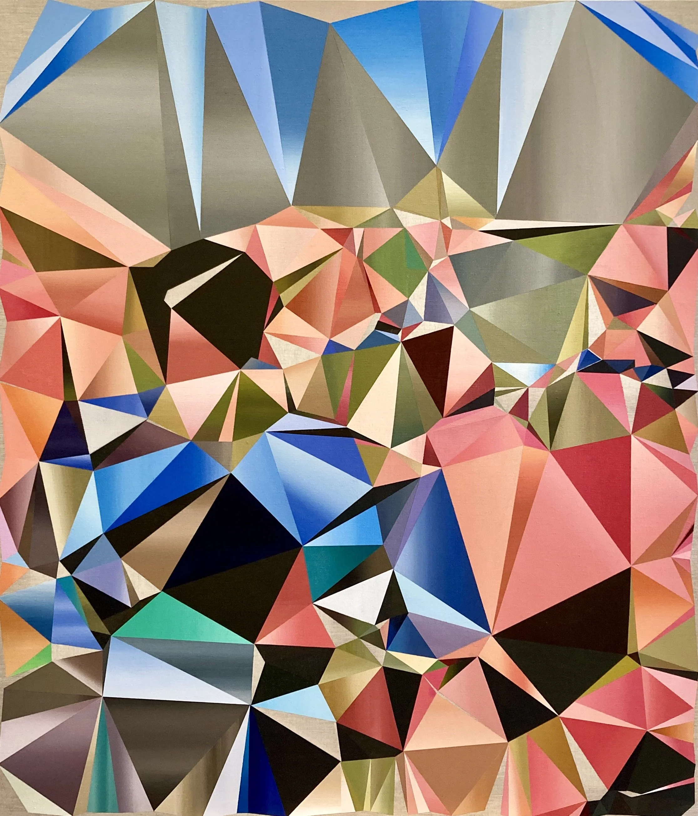   Rendezvous , 2023. Acrylic on linen, 140 × 120 cm. 