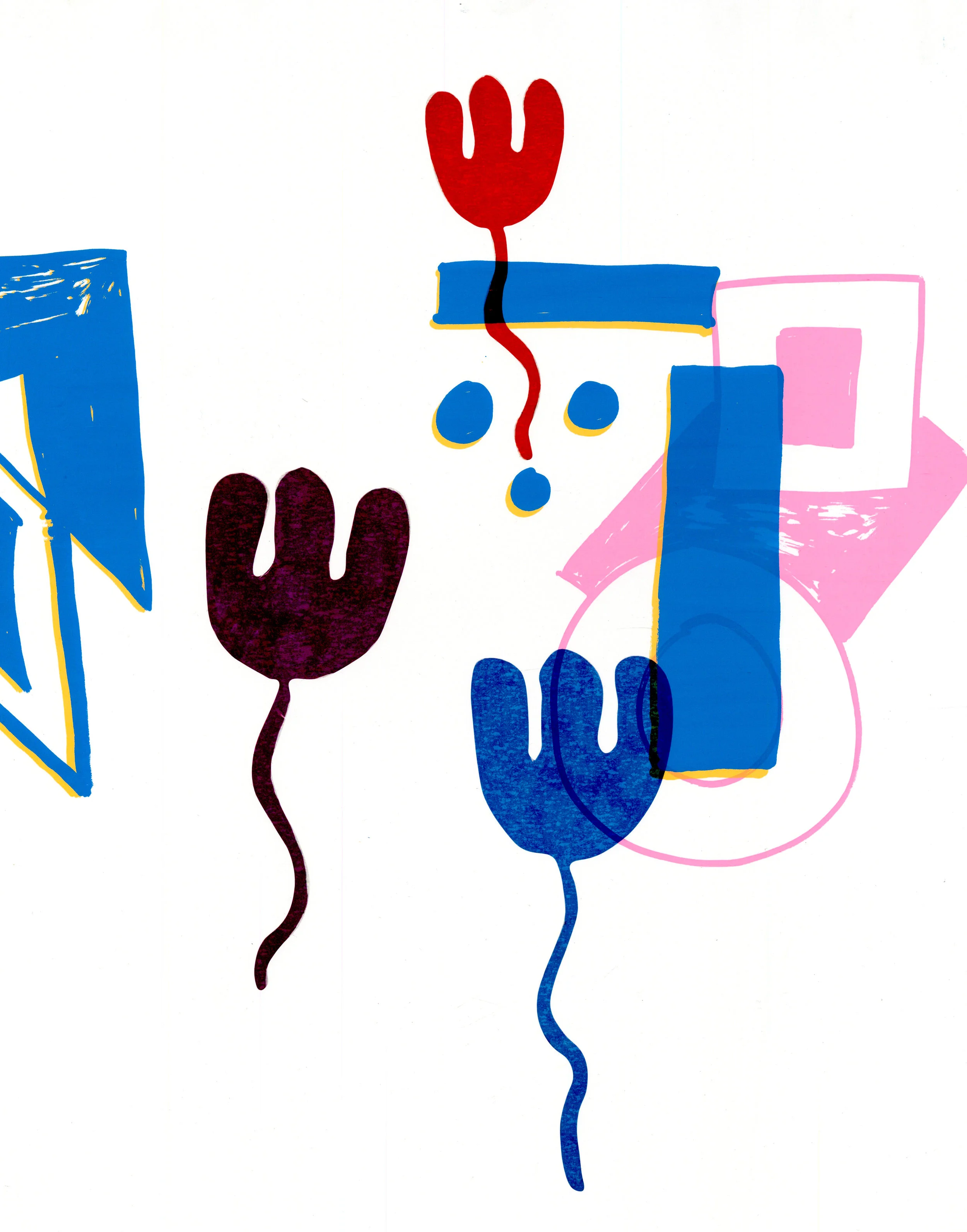 (Go To Bed) Soft , Screen print and Vinyl on paper, 46x56cm, 2018, one off.