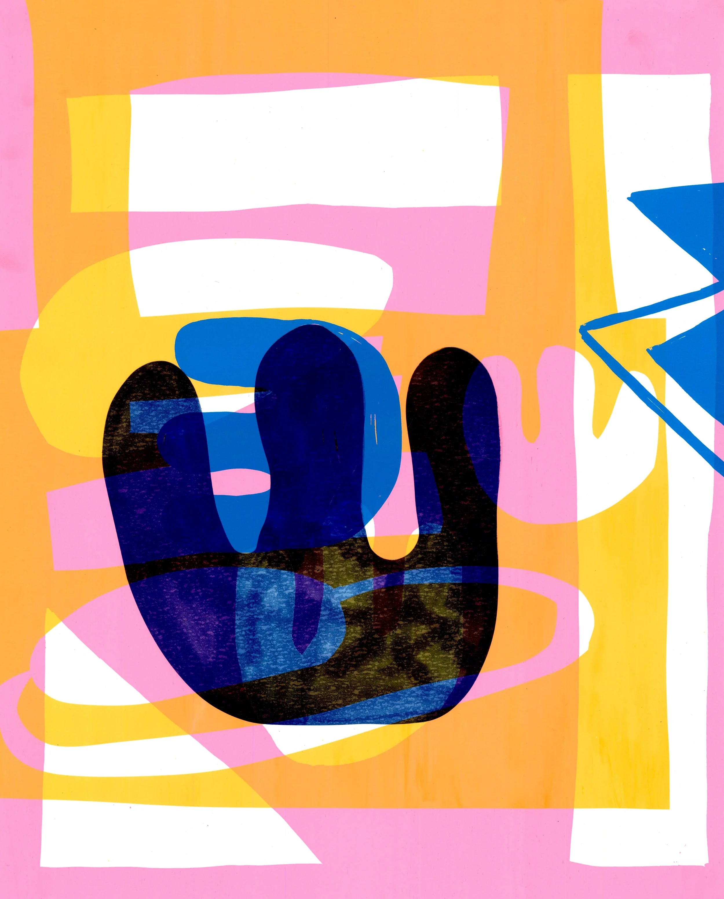 (Go To Bed) Soft 1 , Screen print and Vinyl on paper, 46x56cm, 2018, one off. This artwork is available through: ARTPIQ