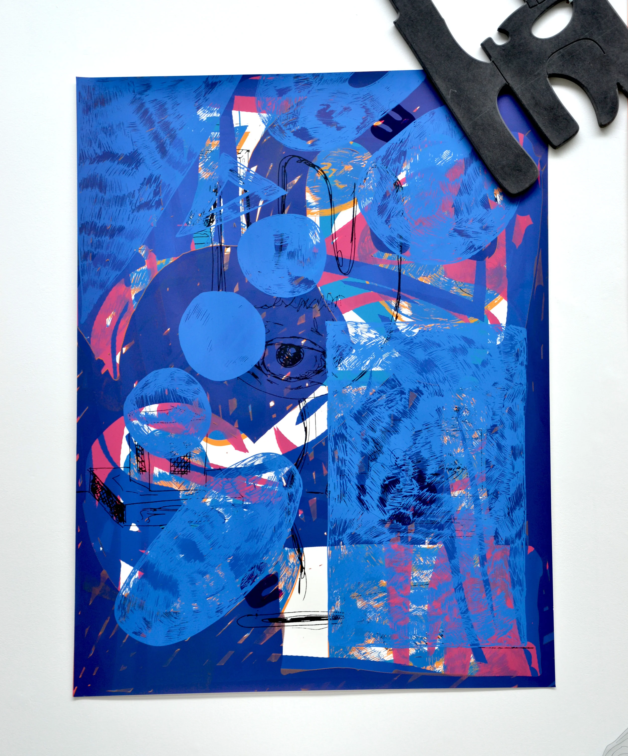 SWALK*, screenprint and vinyl on paper, 100x130cm, 2018.