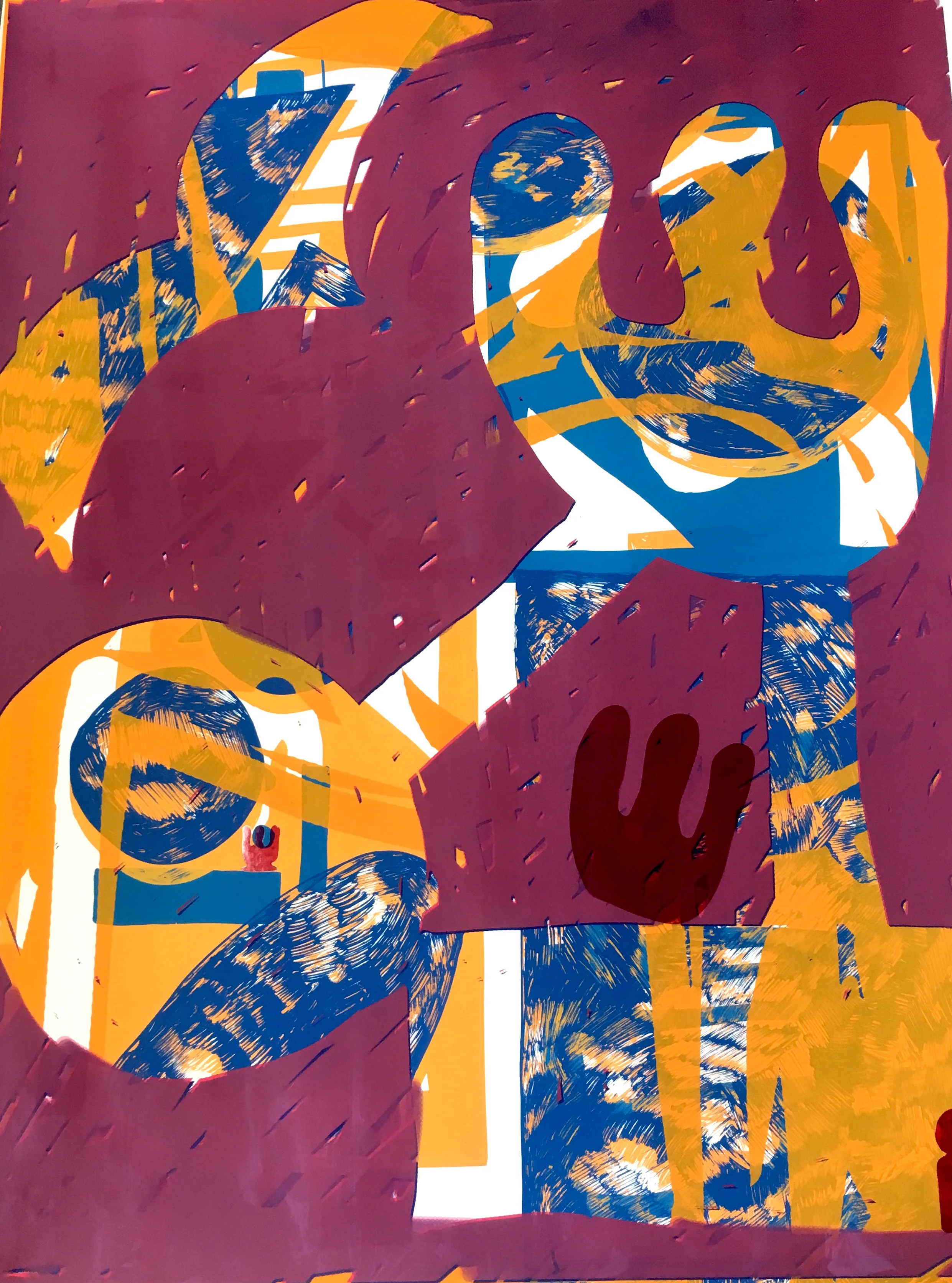 SWALK., screenprint and vinyl on paper, 100x130cm, 2018.