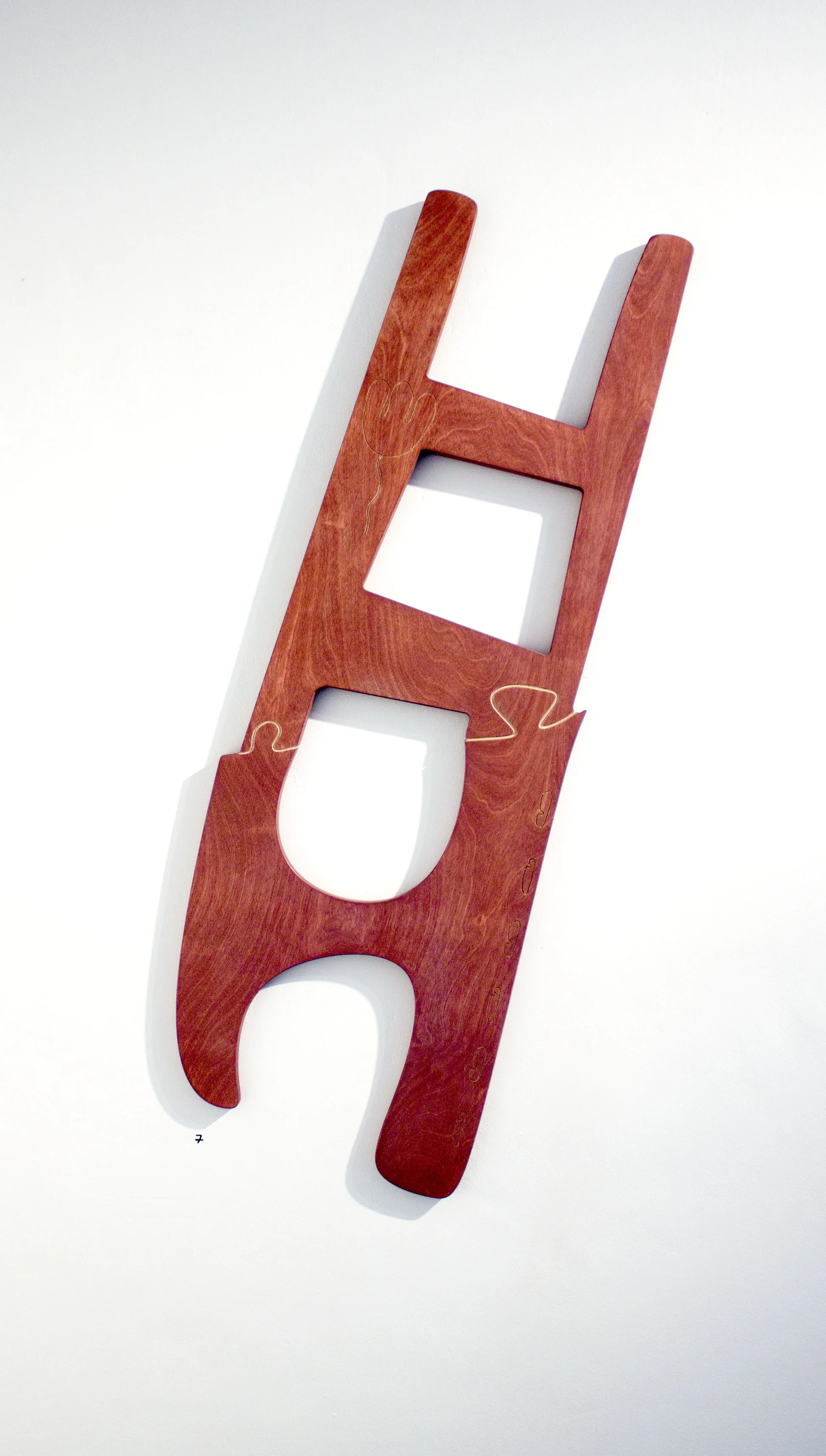 little cook pink, Engraved mixed material, ink, 40x110cm, 2018.