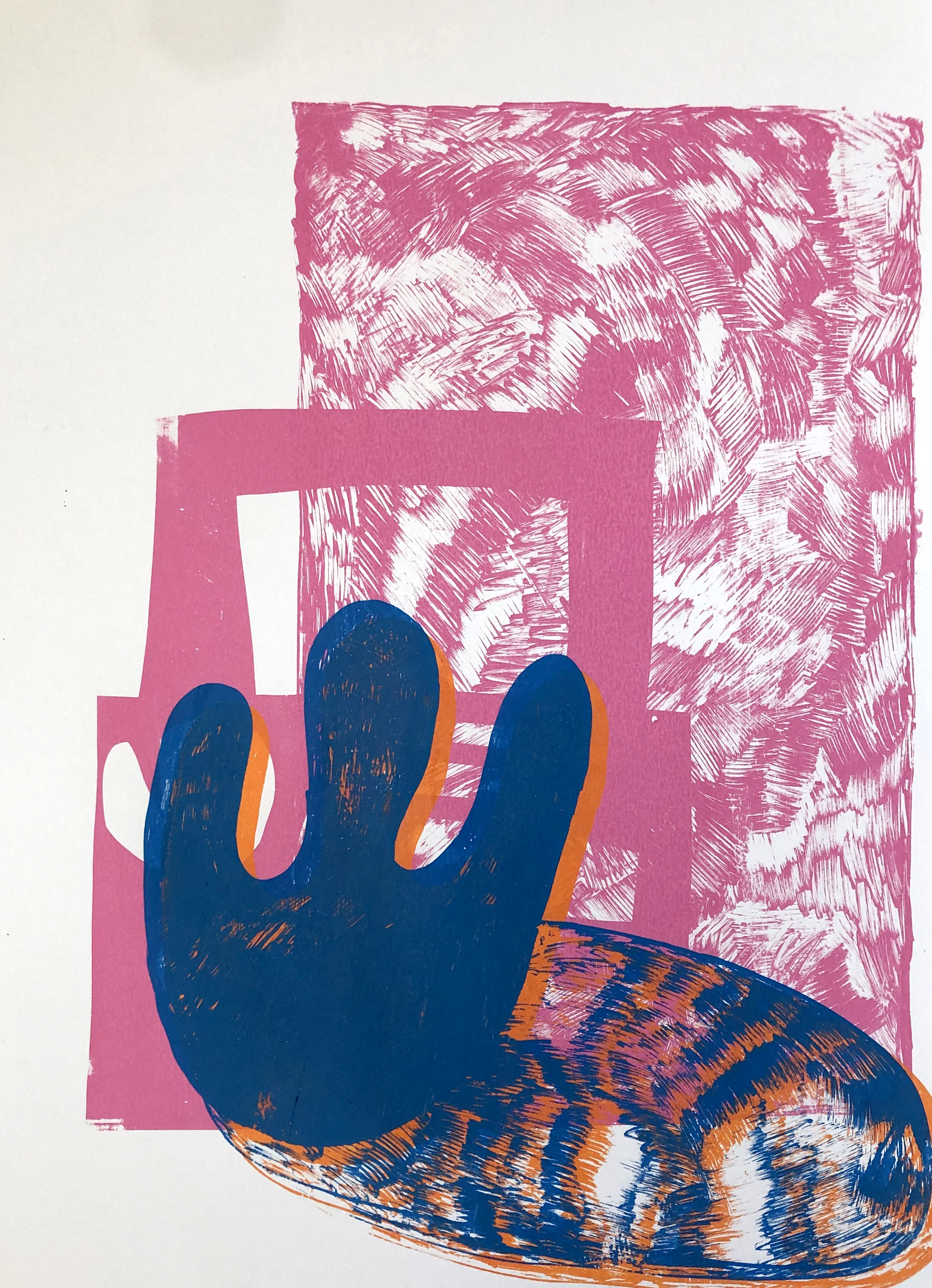 Party Ringss CU , Screenprint on paper, 50x60cm, 2019.