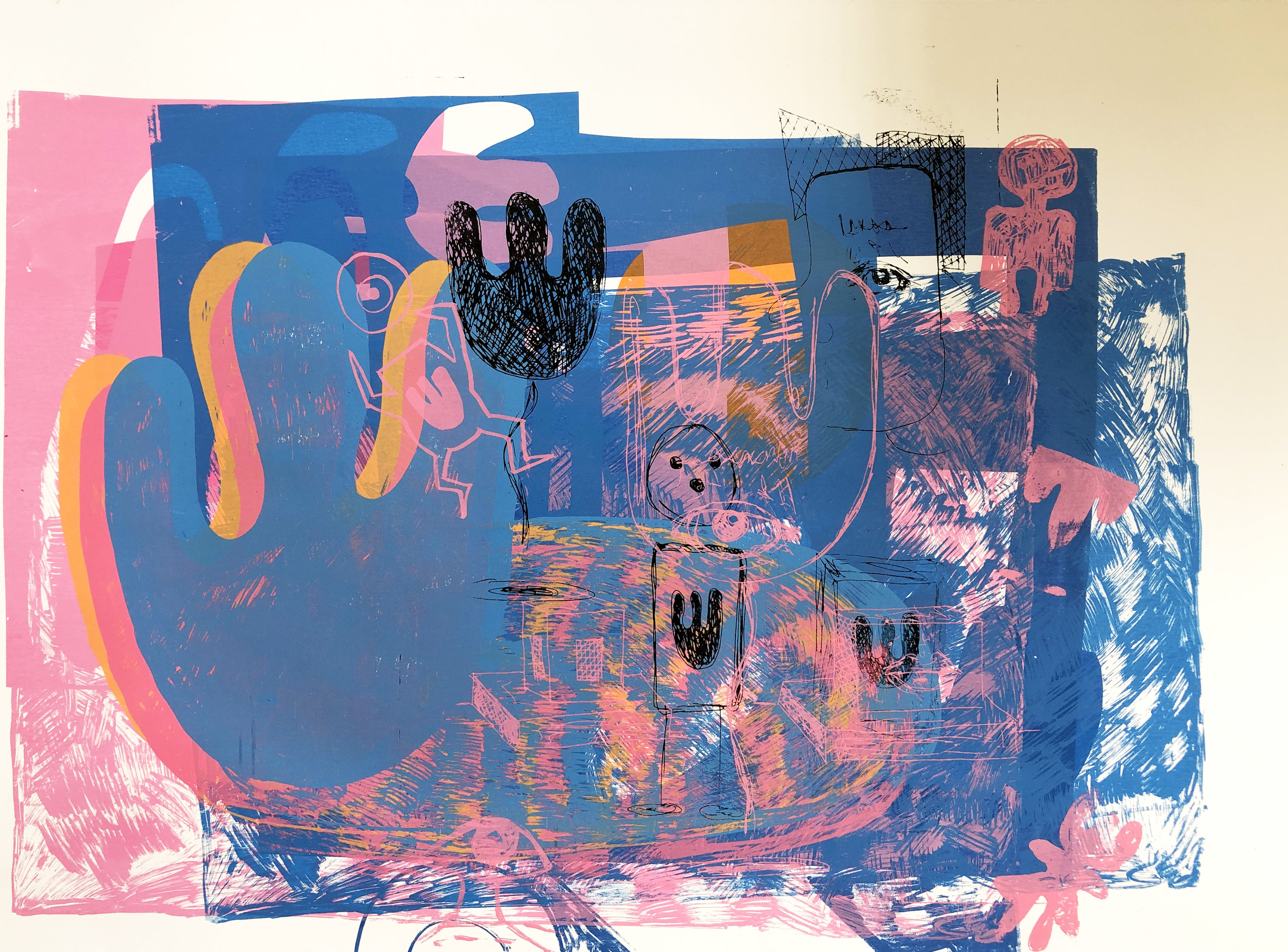Party Ringss dib , Screenprint on paper, 55x45cm, 2019.