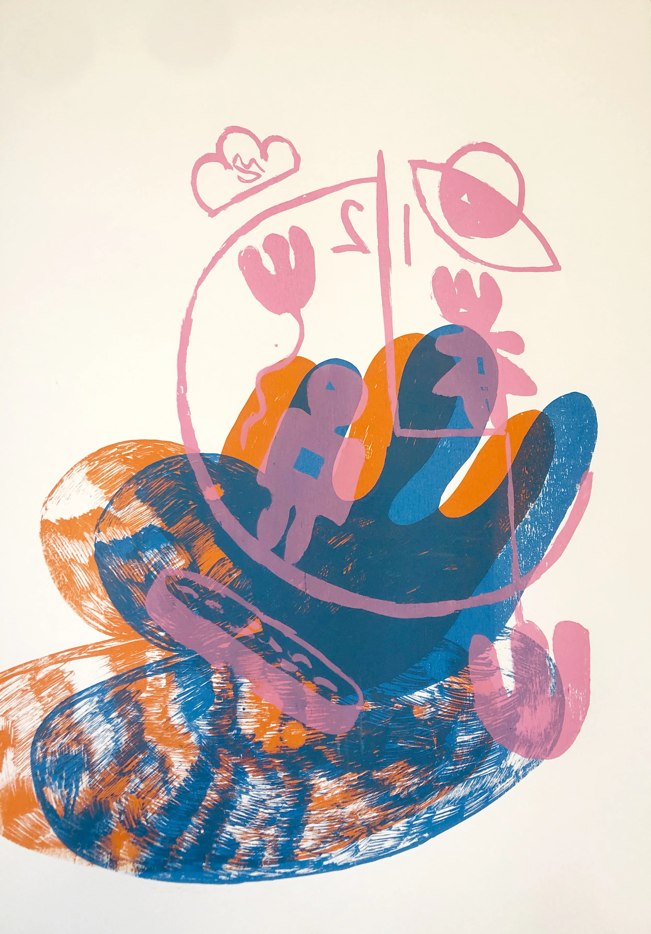 Catching , Screenprint on paper, 40x50cm, 2019. 1/1