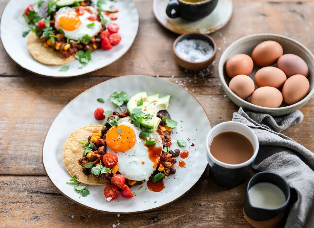 Black Bean and Fried Eggs Tostadas Otaika Valley Free Range Eggs