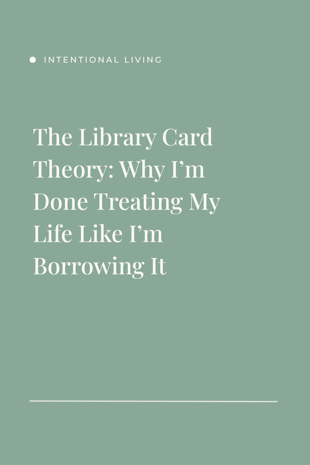 The Library Card Theory: Why I’m Done Treating My Life Like I’m Borrowing It 