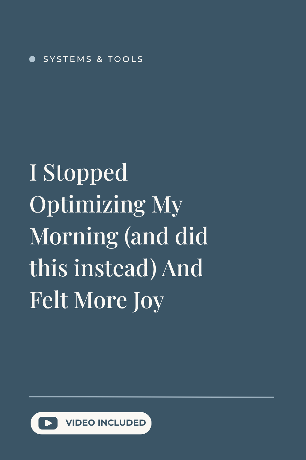 I Stopped Optimizing My Morning (and did this instead) And Felt More Joy