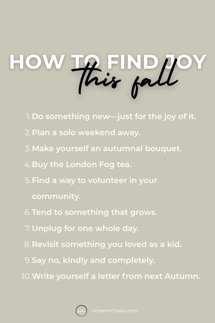 a list of 10 ways to find joyful moments in fall