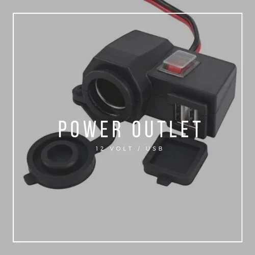 12 volt and usb power outlet, handlebar mount style