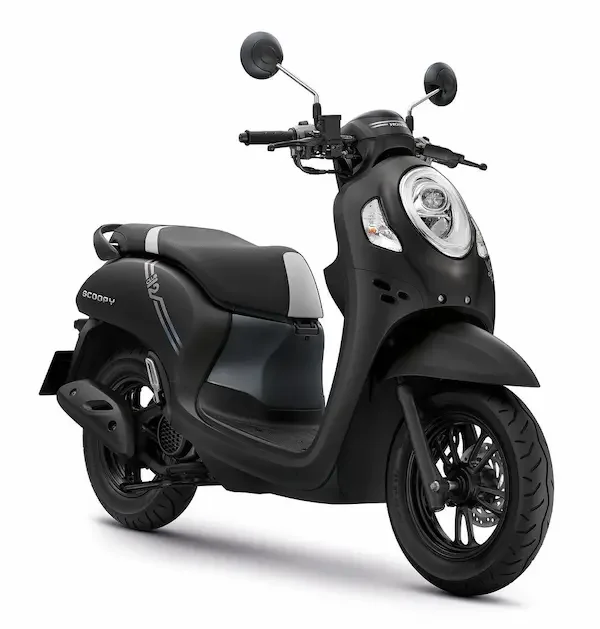 Black Honda Scoopy for rent in Bangkok, side view