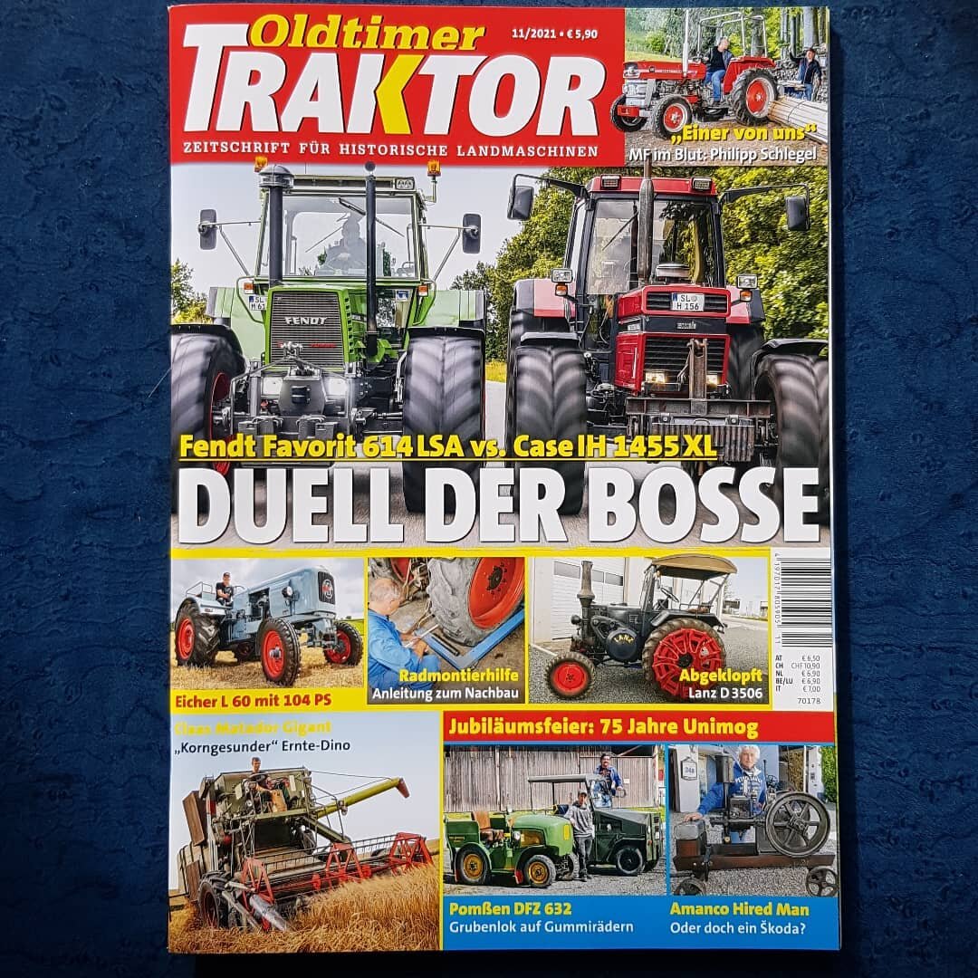 Thanks to the owner of the two Traktors Fendt Favorit 614 LSA and the Case IH 1455 XL and to the German Magazine Oldtimer Traktor. They published Cover story in  issue 11/2021 with photos that I made a few weeks ago.

#Traktor #Landmaschinen #Fendt #