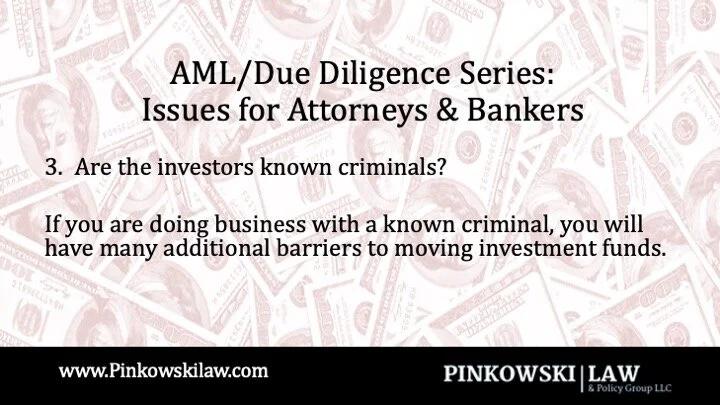 Avoid Known Criminals when working with Foreign Investors 
