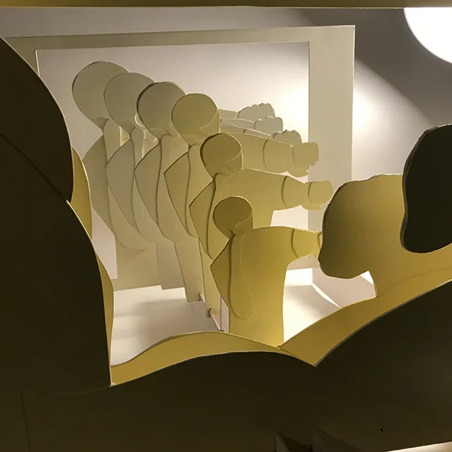 Punch by Alex Paper board sculpture