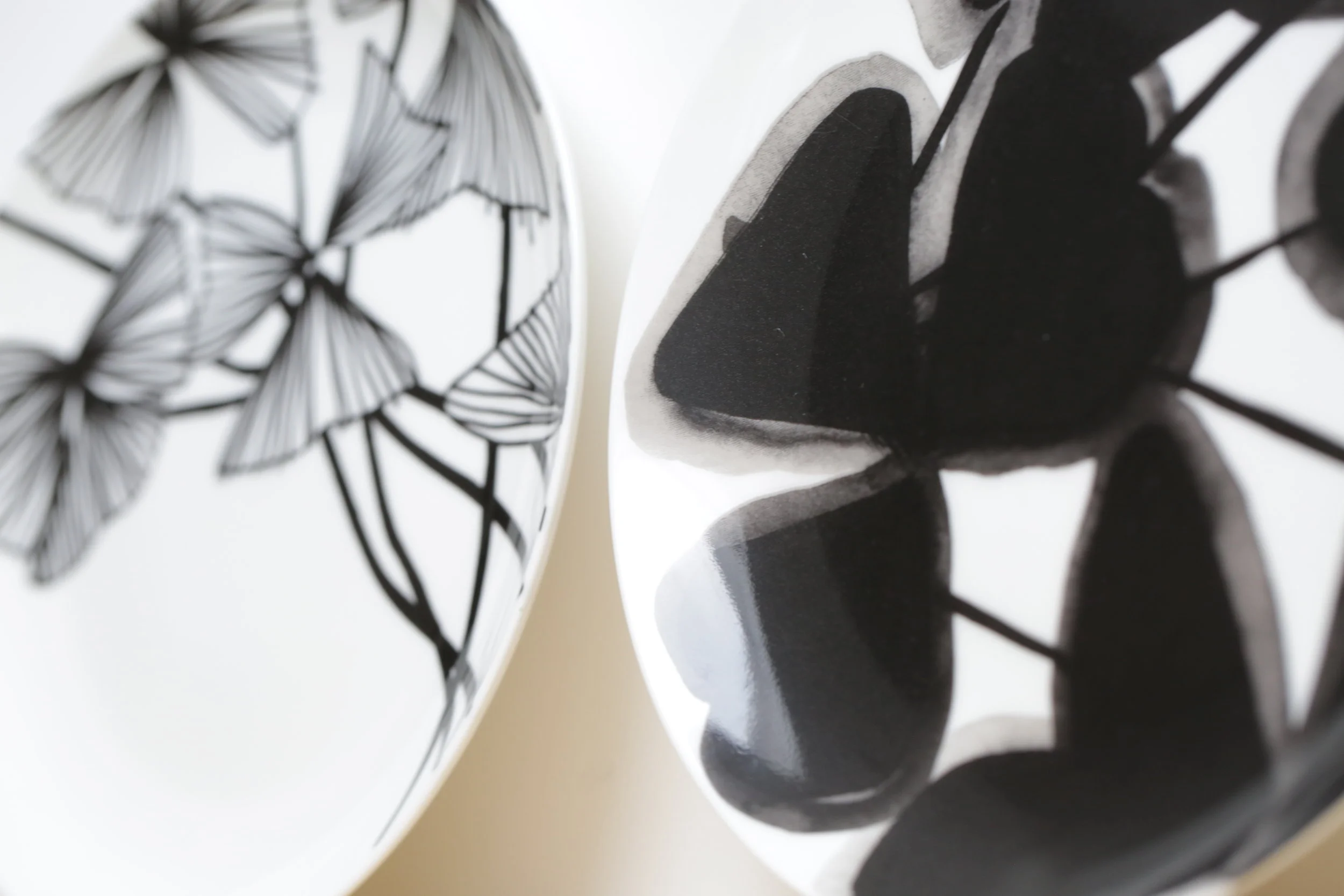  Shine - Screen printed inky design on British china.  Shop.  
