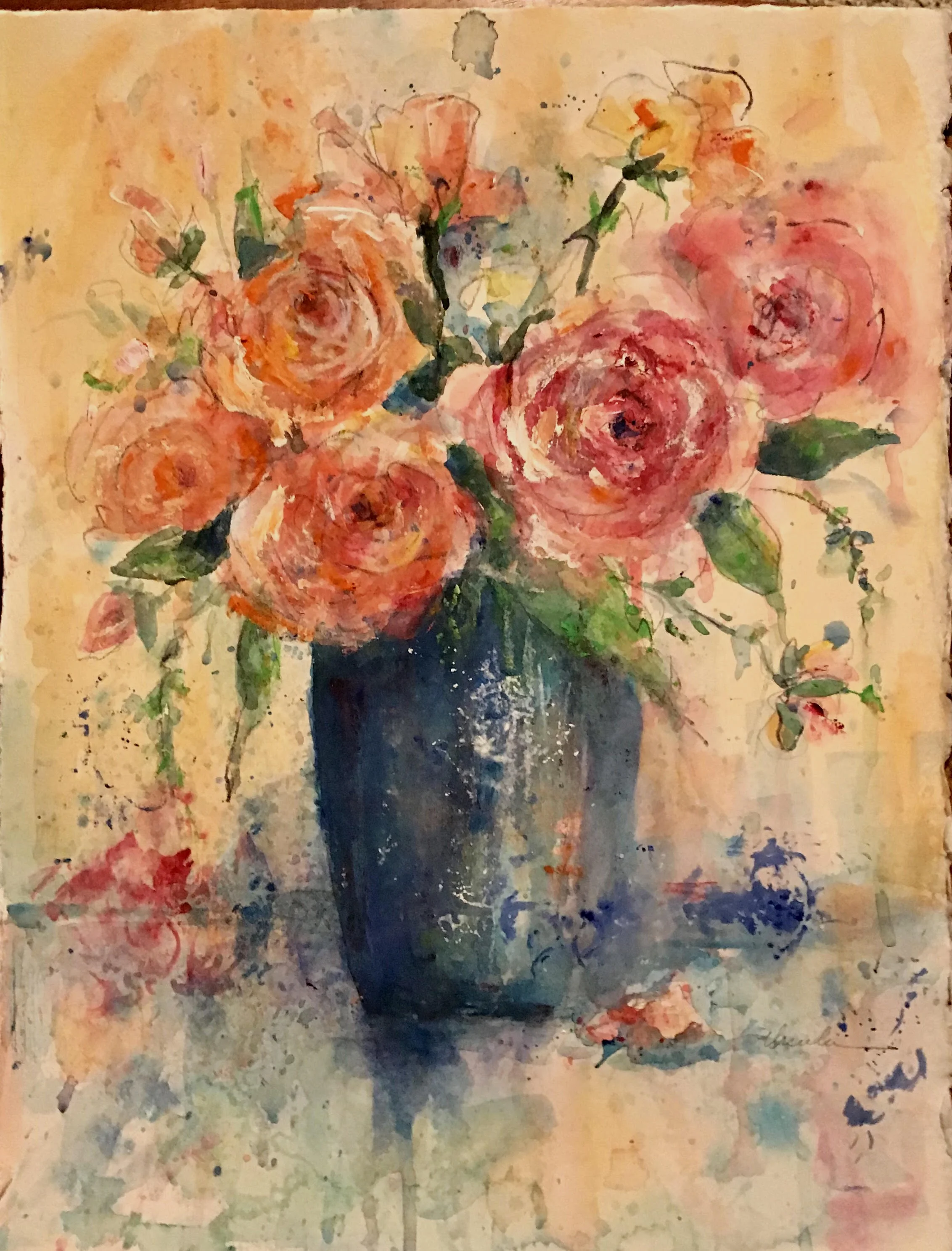 Mixed Up Flower Watercolor $95