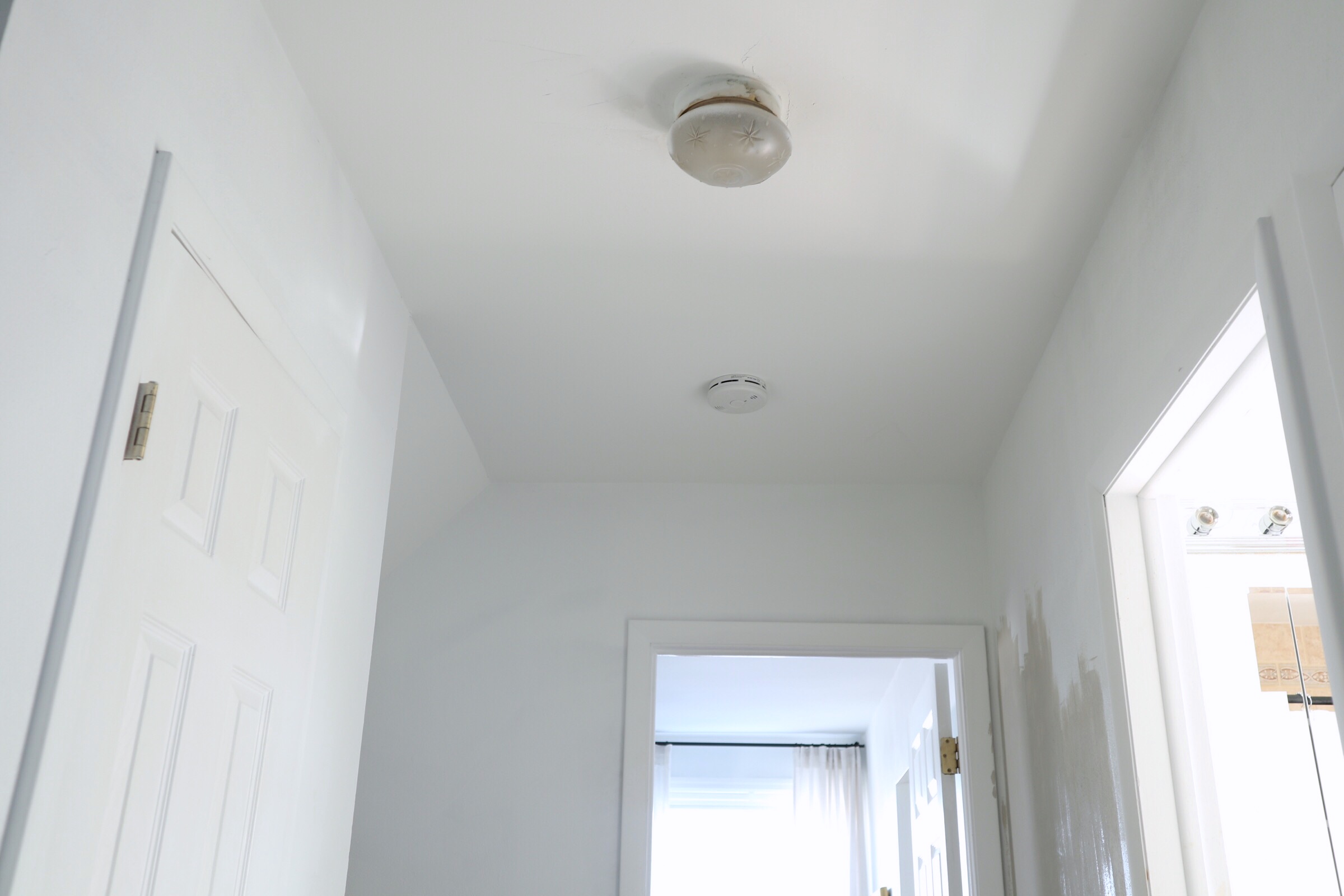This photo was taken standing at the other end (near Nathan’s room) to show the tiny little light fixture.