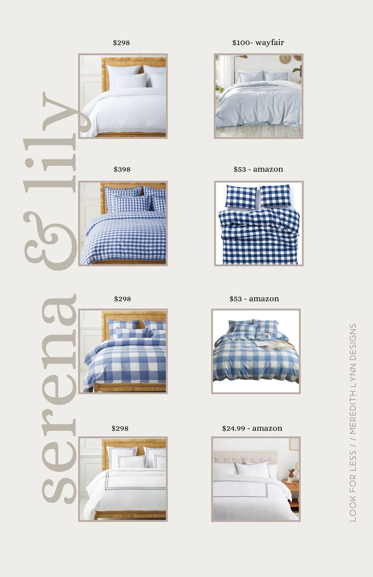 Serena & Lily Bedding Dupes — Meredith Lynn Designs