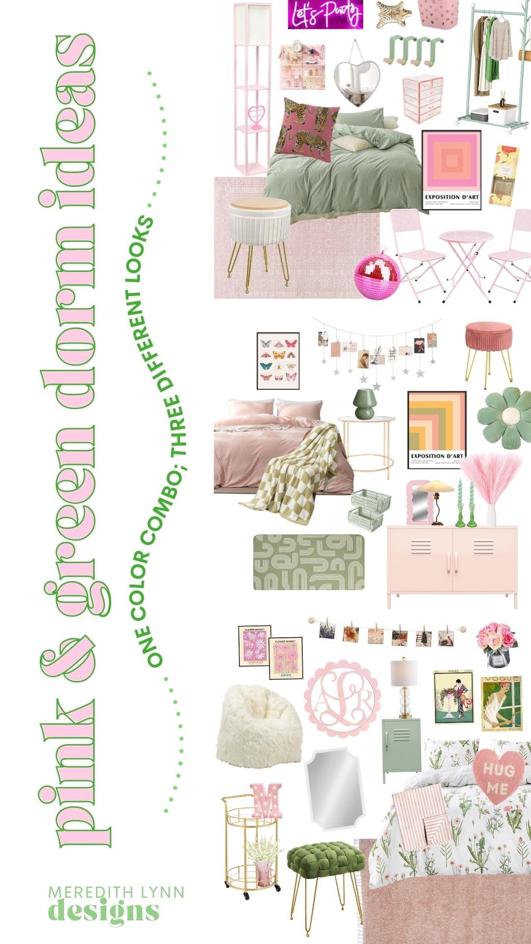 Pink and Green Dorm Decor Ideas (part 2) — Meredith Lynn Designs