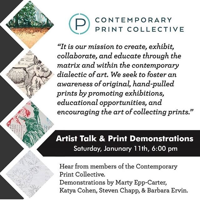 We are so excited to share printmaking with you @anderson_arts_center! Make plans to join us! It will be a fabulous start to your new year! #contemporaryprintcollective #printon #oldschool #andersonartscenter #printdemo #printmaking