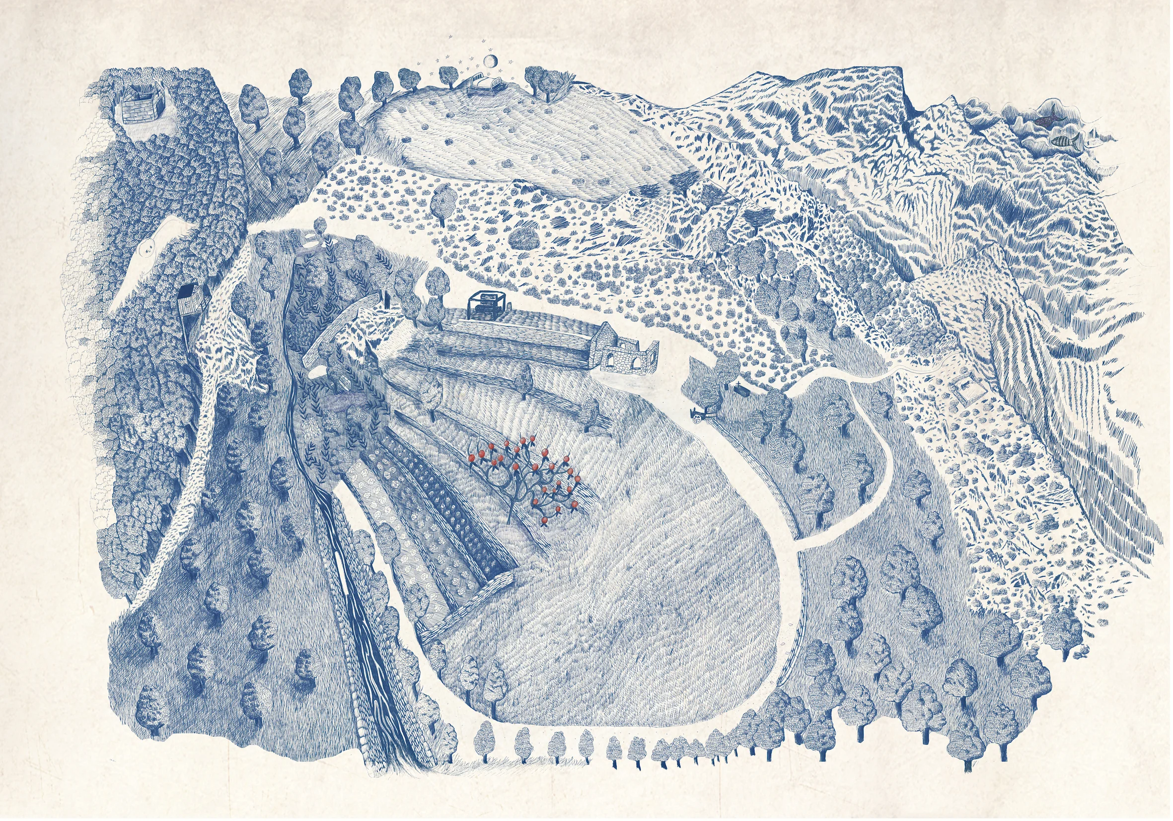 Imaginary map of the land, the Ghjunchetu