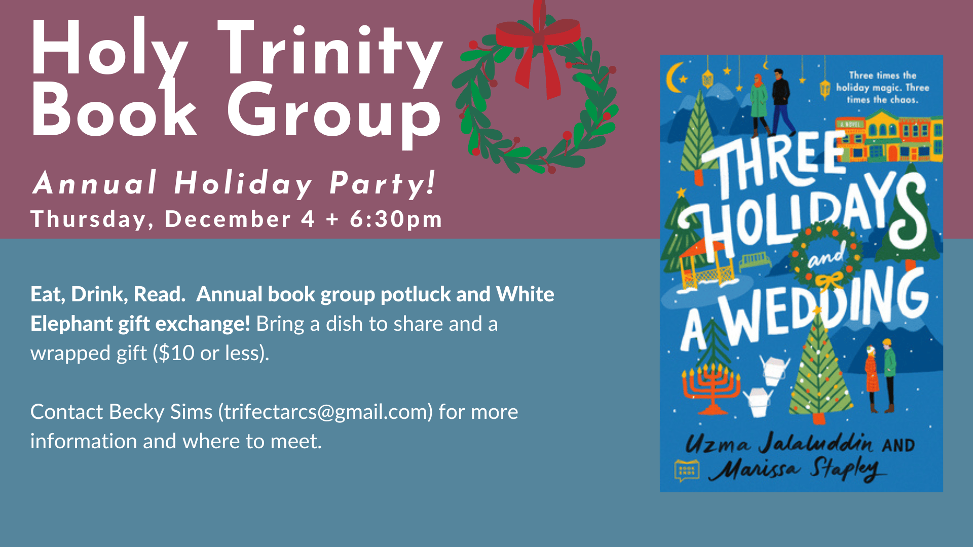 Annual Book Group Holiday Party